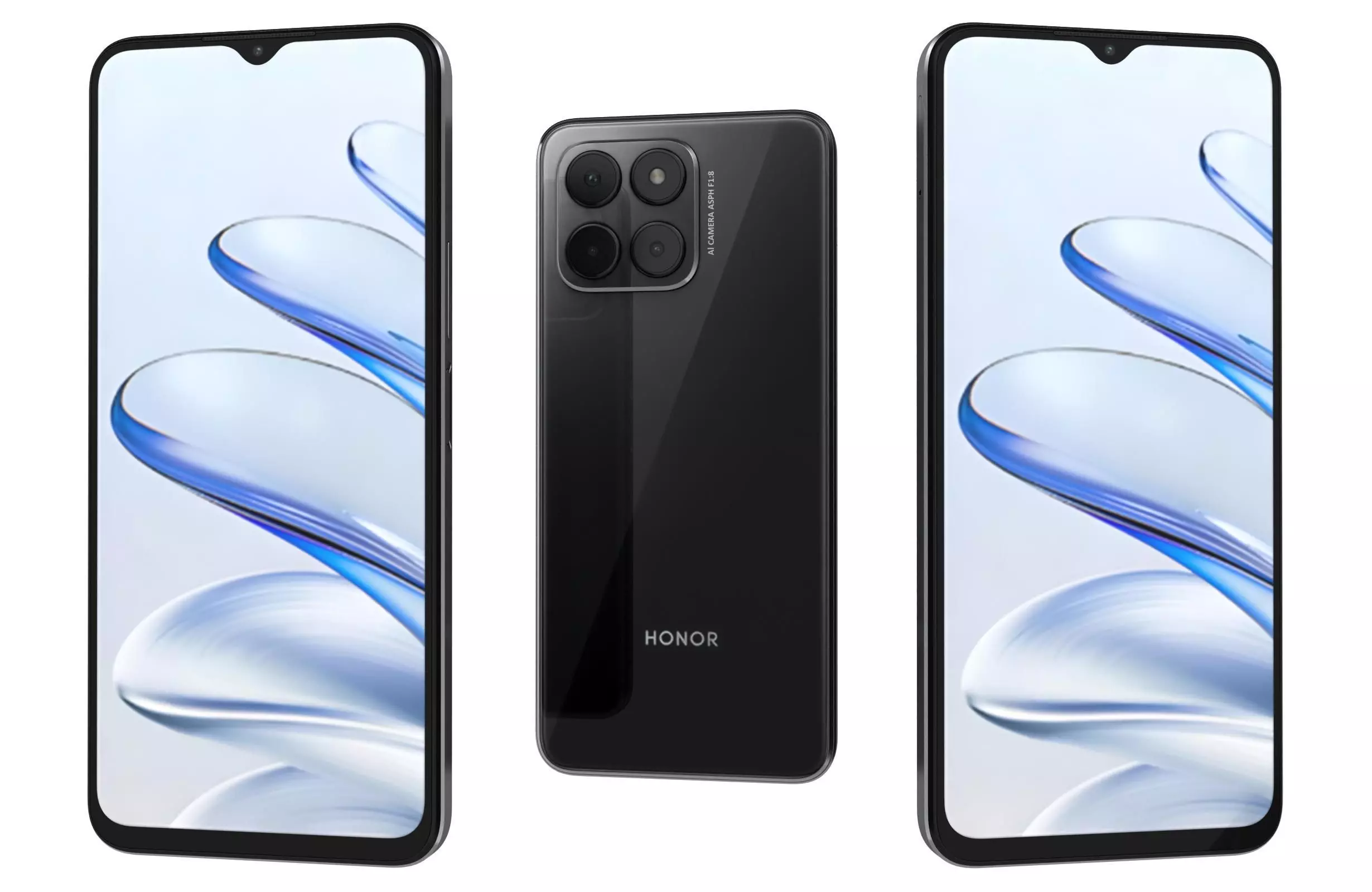 Honor 70 Lite Black Low-poly 3D model_0