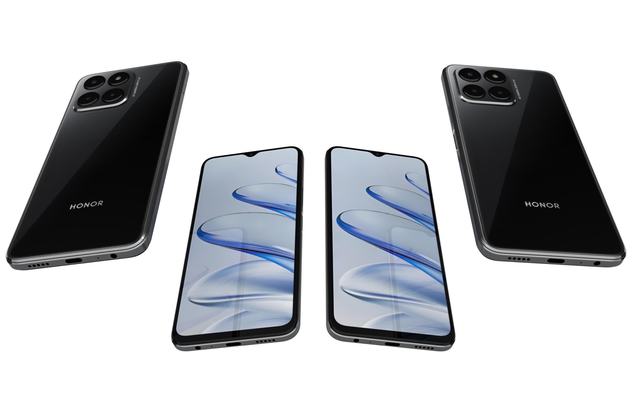 Honor 70 Lite Black Low-poly 3D model_5