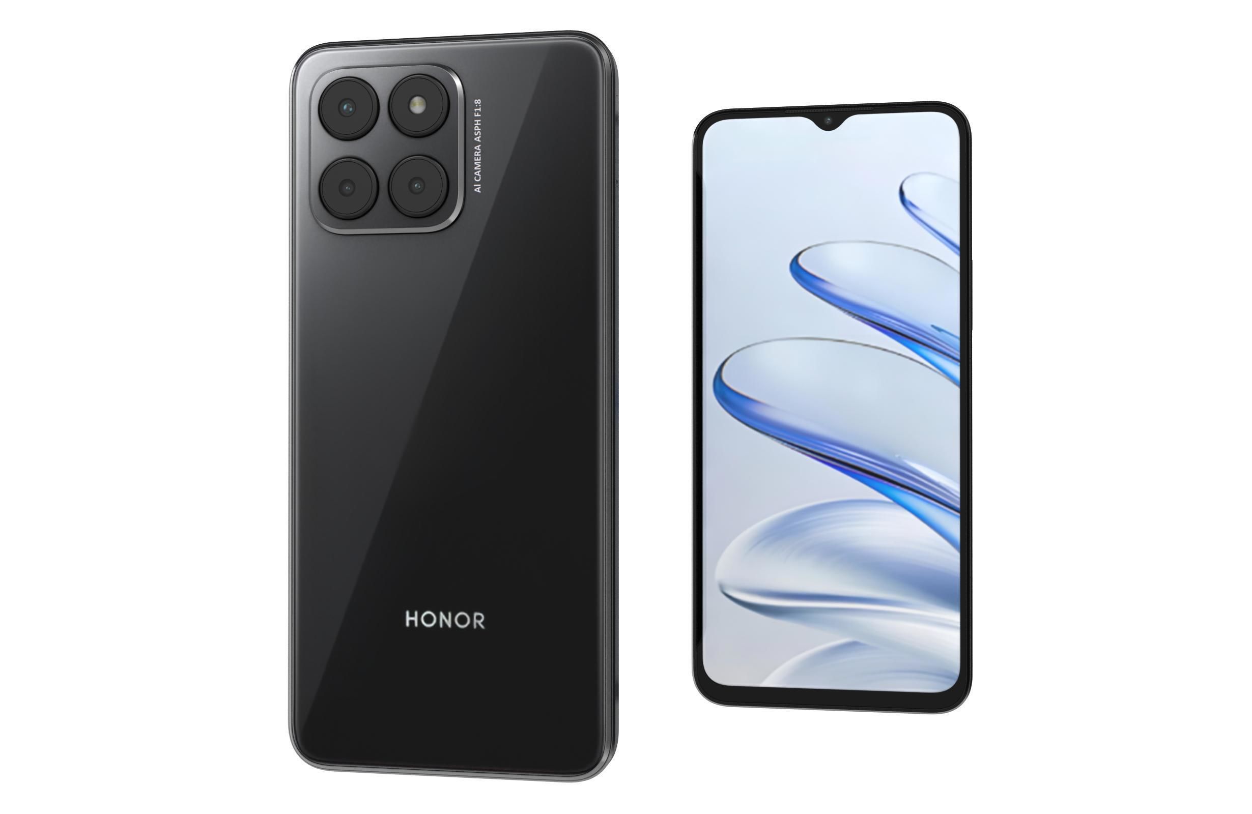 Honor 70 Lite Black Low-poly 3D model_7