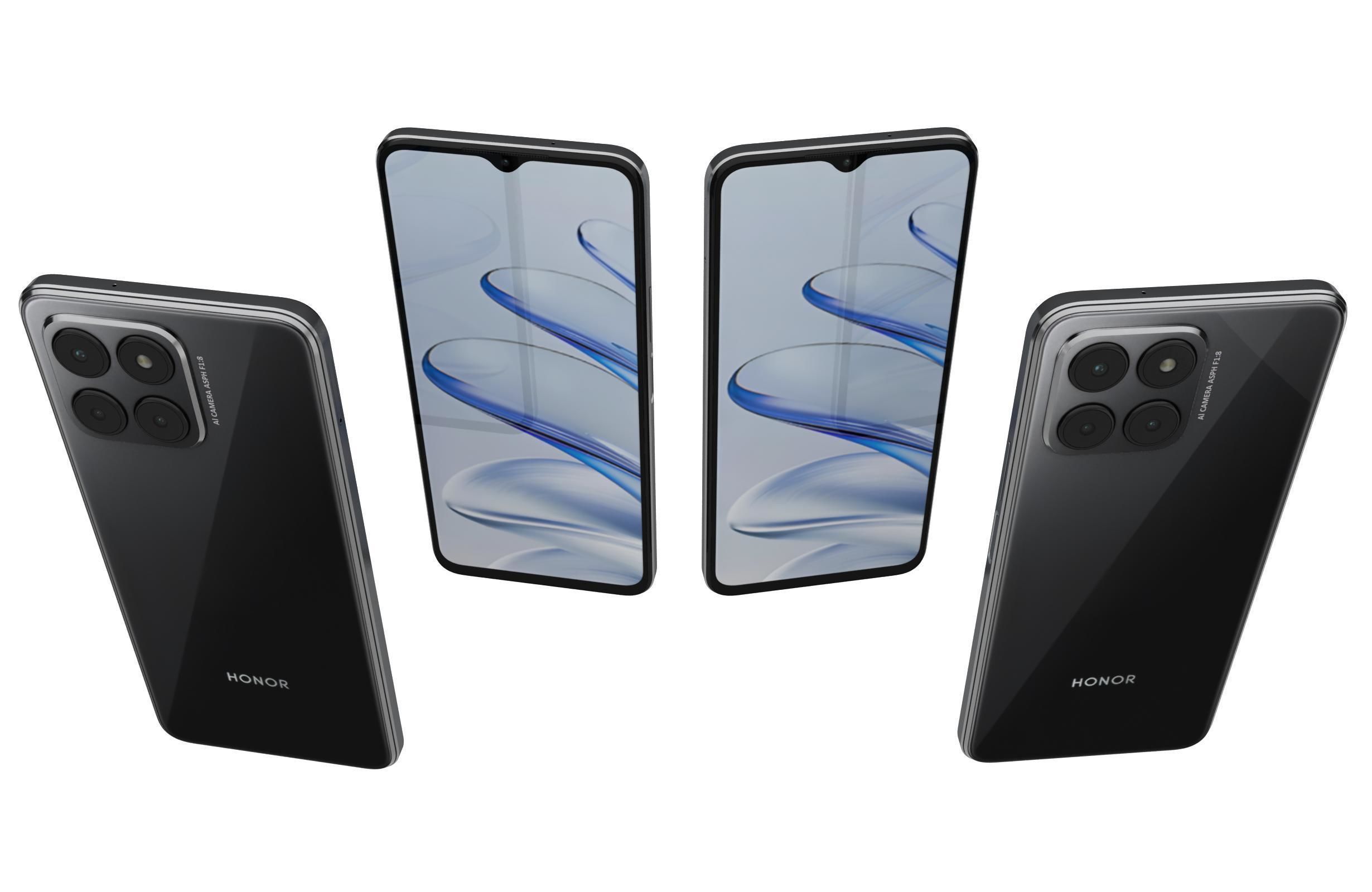 Honor 70 Lite Black Low-poly 3D model_4