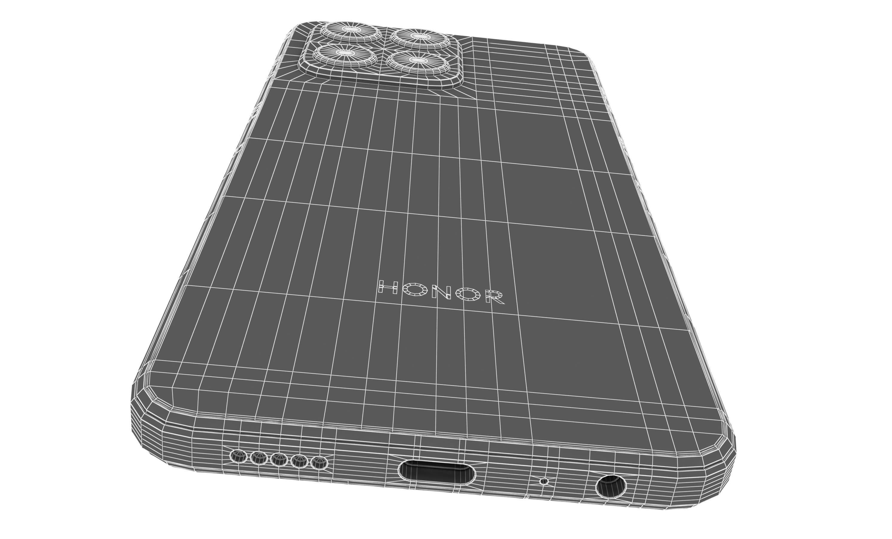 Honor 70 Lite Black Low-poly 3D model_21
