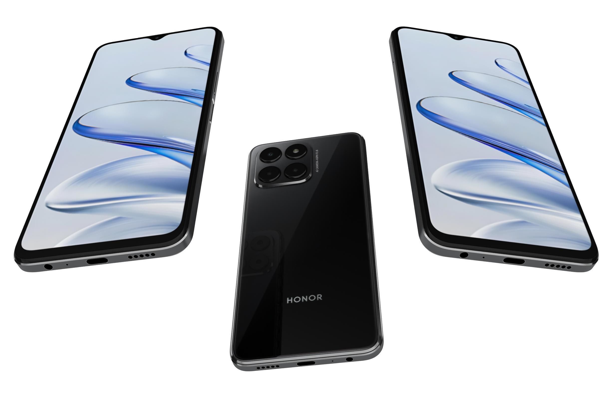 Honor 70 Lite Black Low-poly 3D model_2