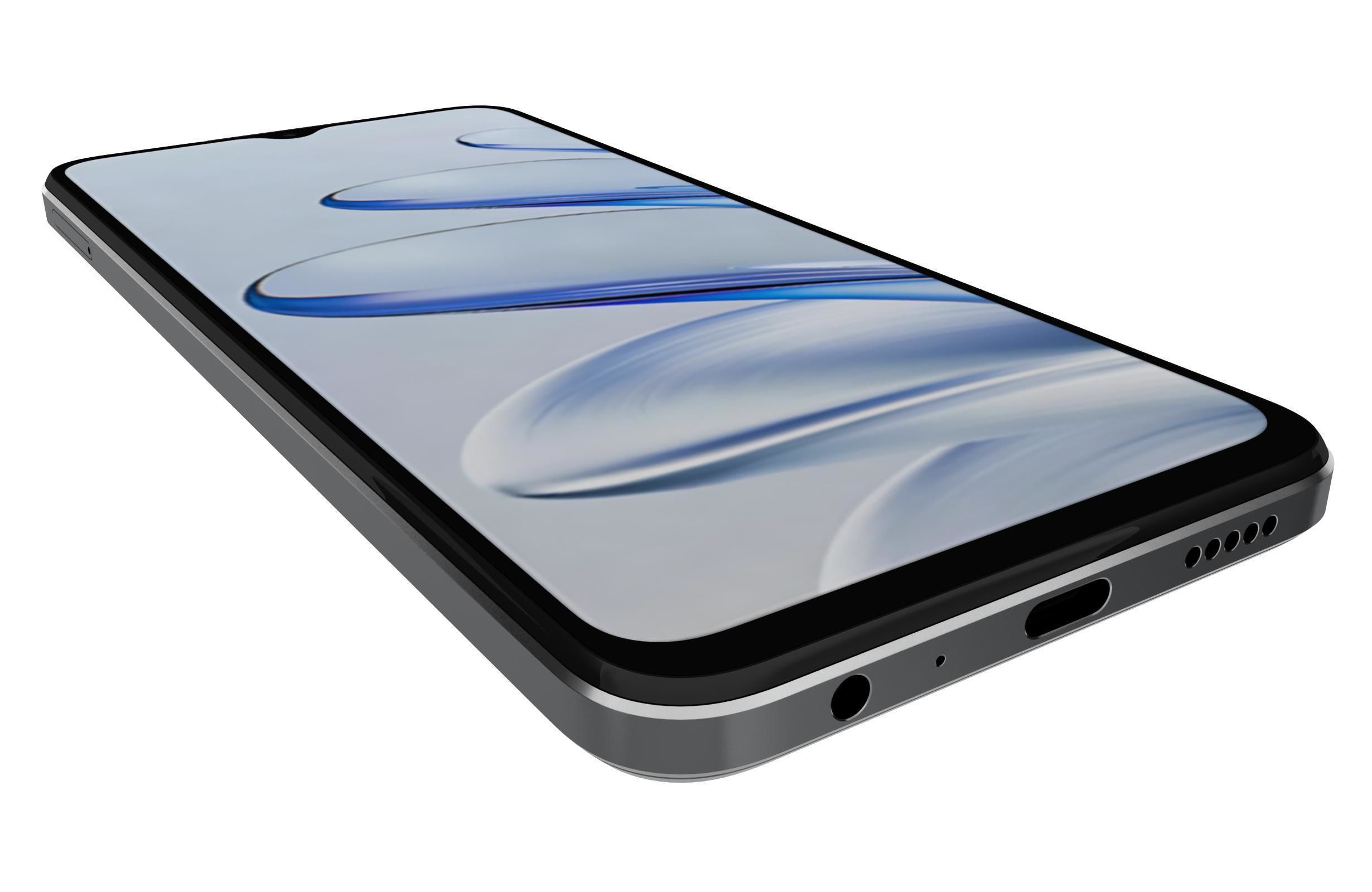 Honor 70 Lite Black Low-poly 3D model_12