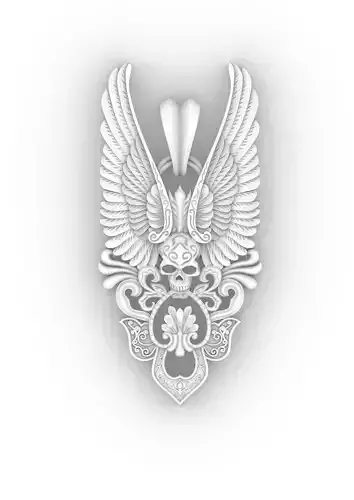 GOTHIC PENDANT SKULL WINGS