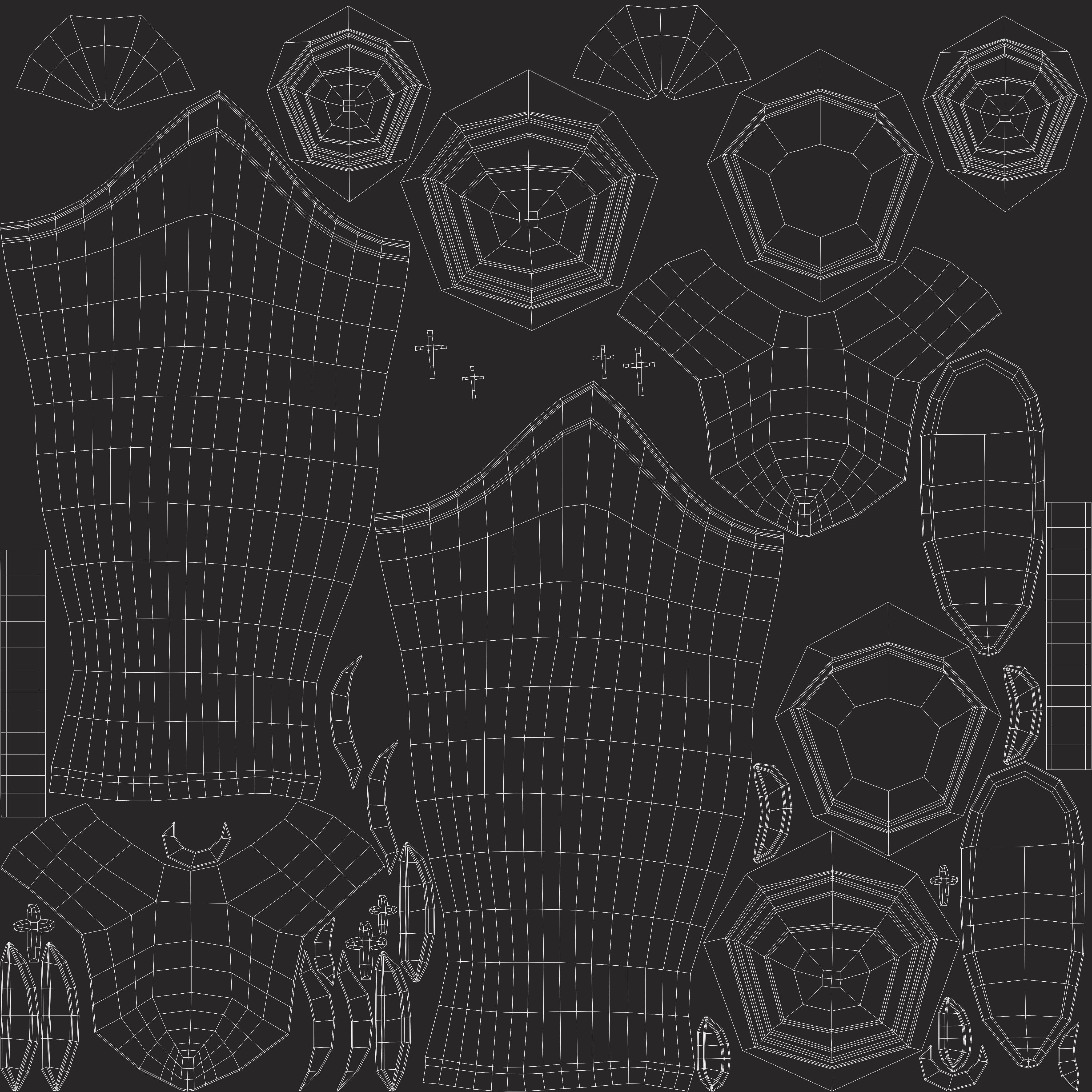 Darknight leg armor female lowpoly game asset Low-poly 3D model_7