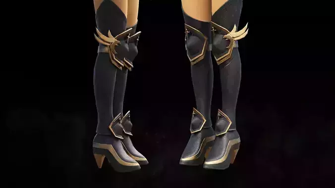 Darknight leg armor female lowpoly game asset Low-poly 3D model Darknight leg armor female lowpoly game asset Low-poly 3D model