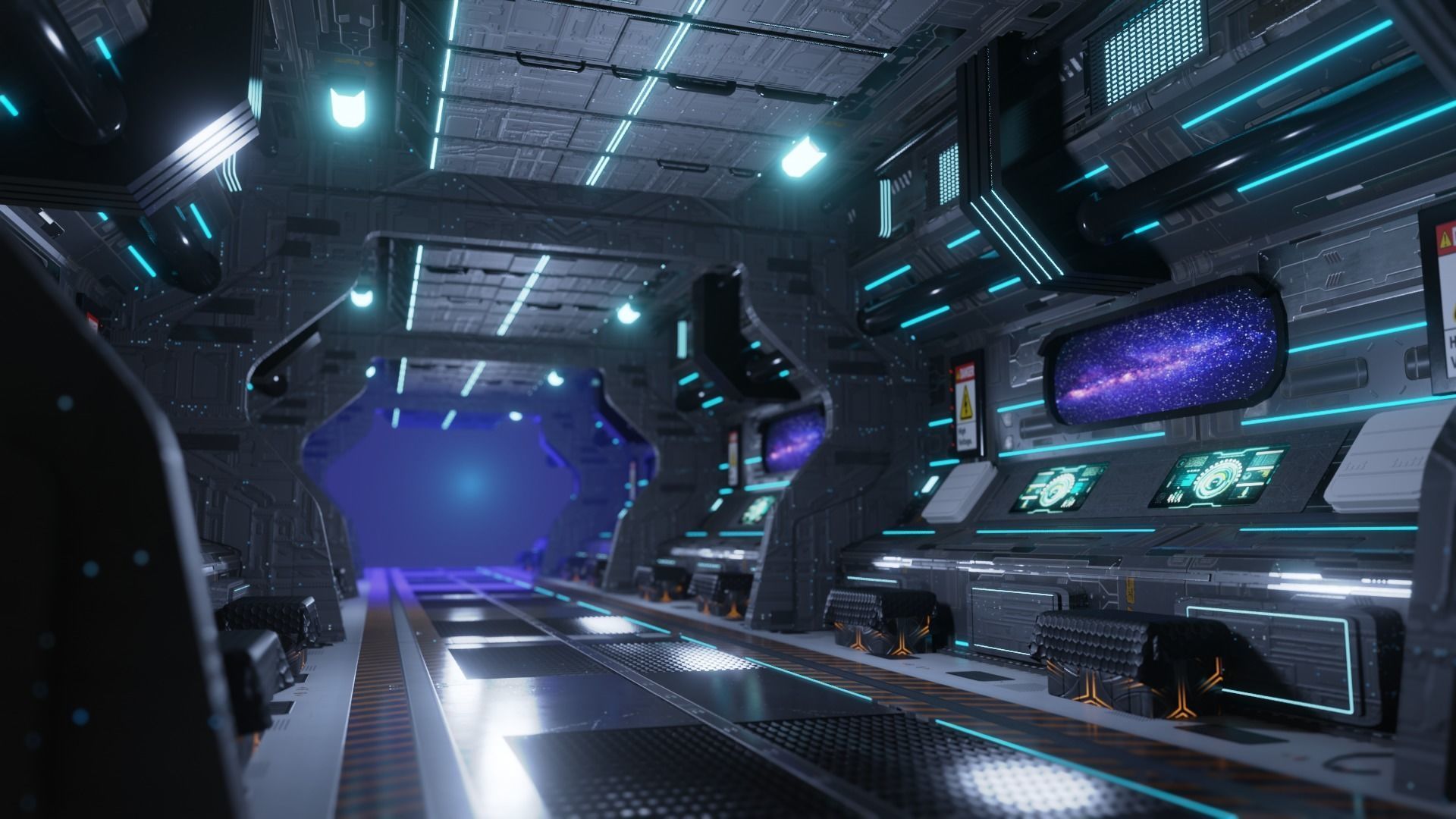 Sci-Fi Corridor 3D model_1
