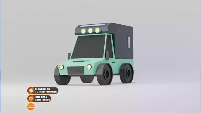 Mini Truck 001 Low Poly