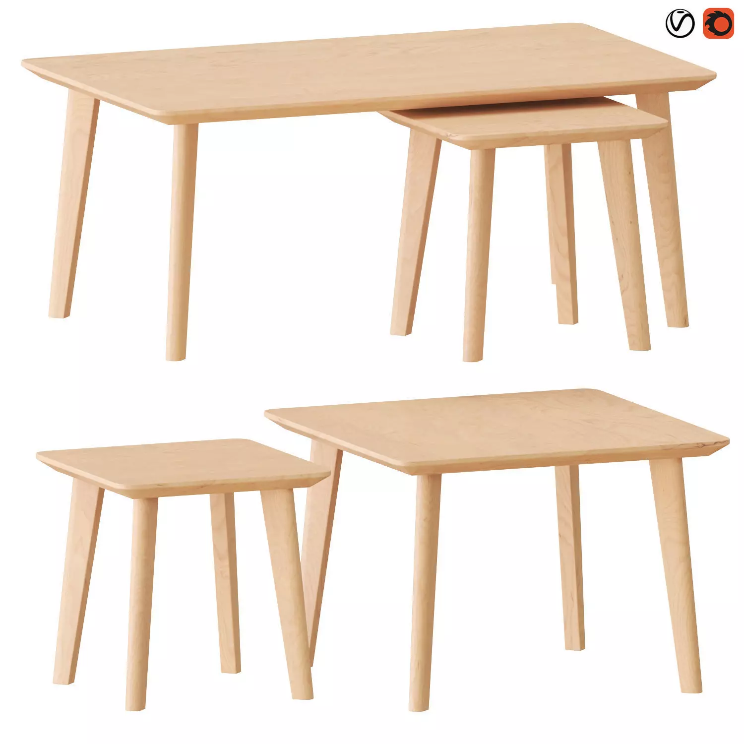 IKEA LISABO Tables 3D model | CGTrader