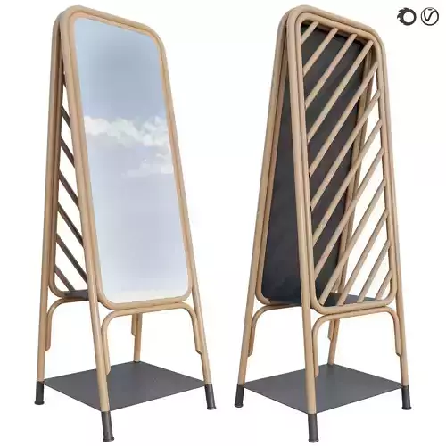 Mirror Rattan room divider PANO Corona 3D model