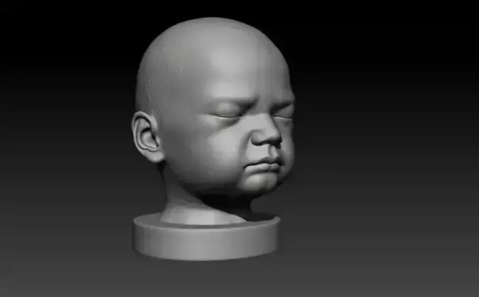 3D Printable Baby Face Figurine 