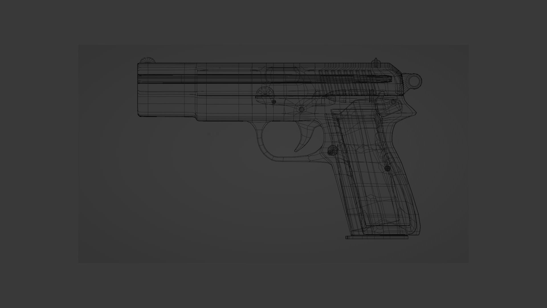 BROWNING HP PISTOL 3D MODEL Low-poly 3D model_11