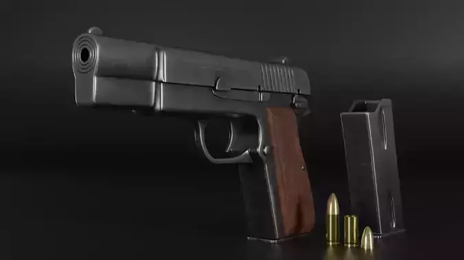 BROWNING HP PISTOL 3D MODEL Low-poly 3D model