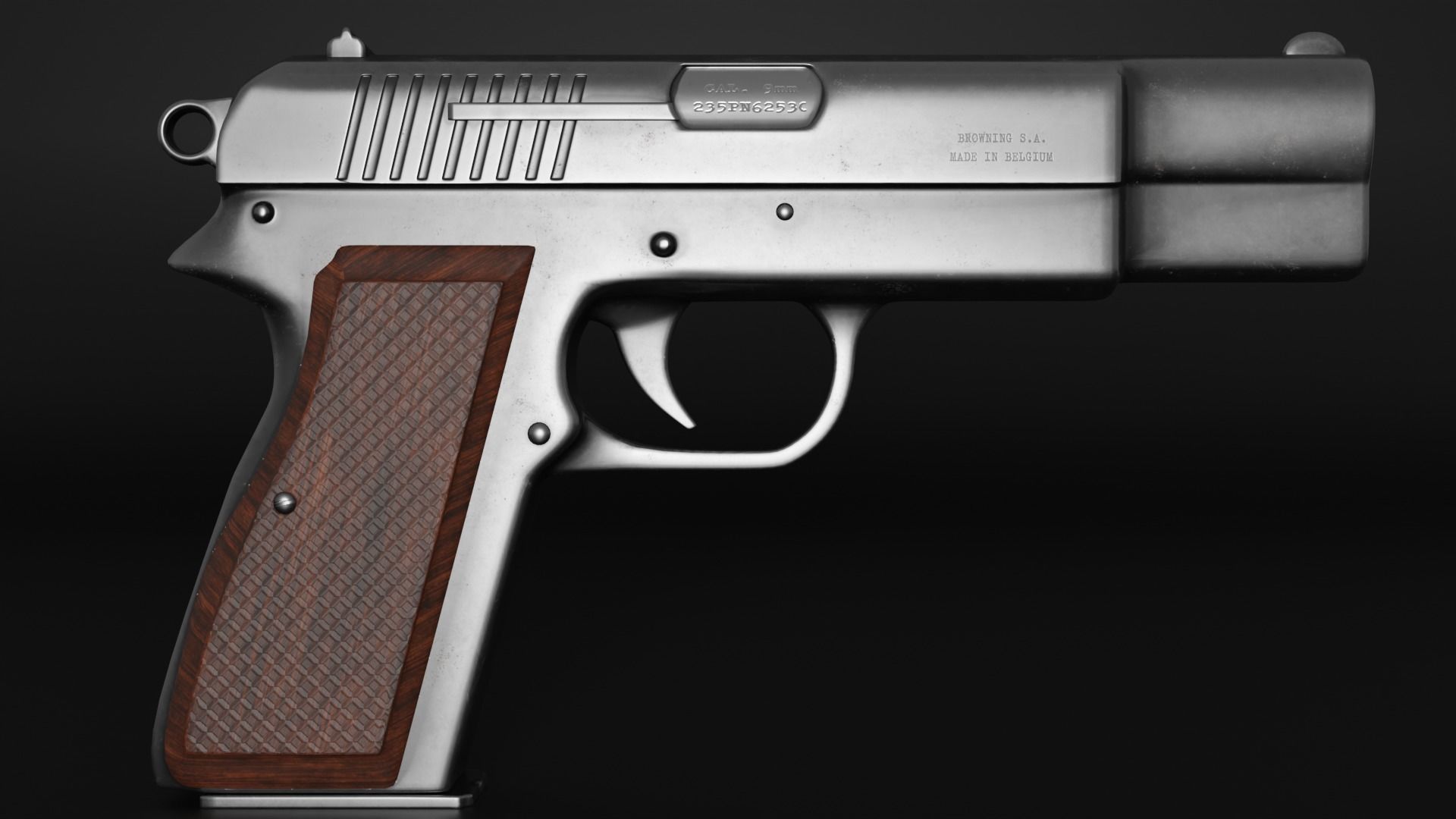 BROWNING HP PISTOL 3D MODEL Low-poly 3D model_3