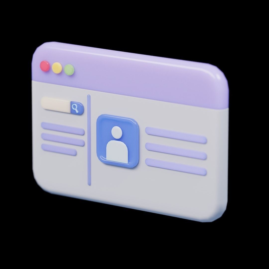 3D UI Elements 001 Pack Low-poly 3D model_29