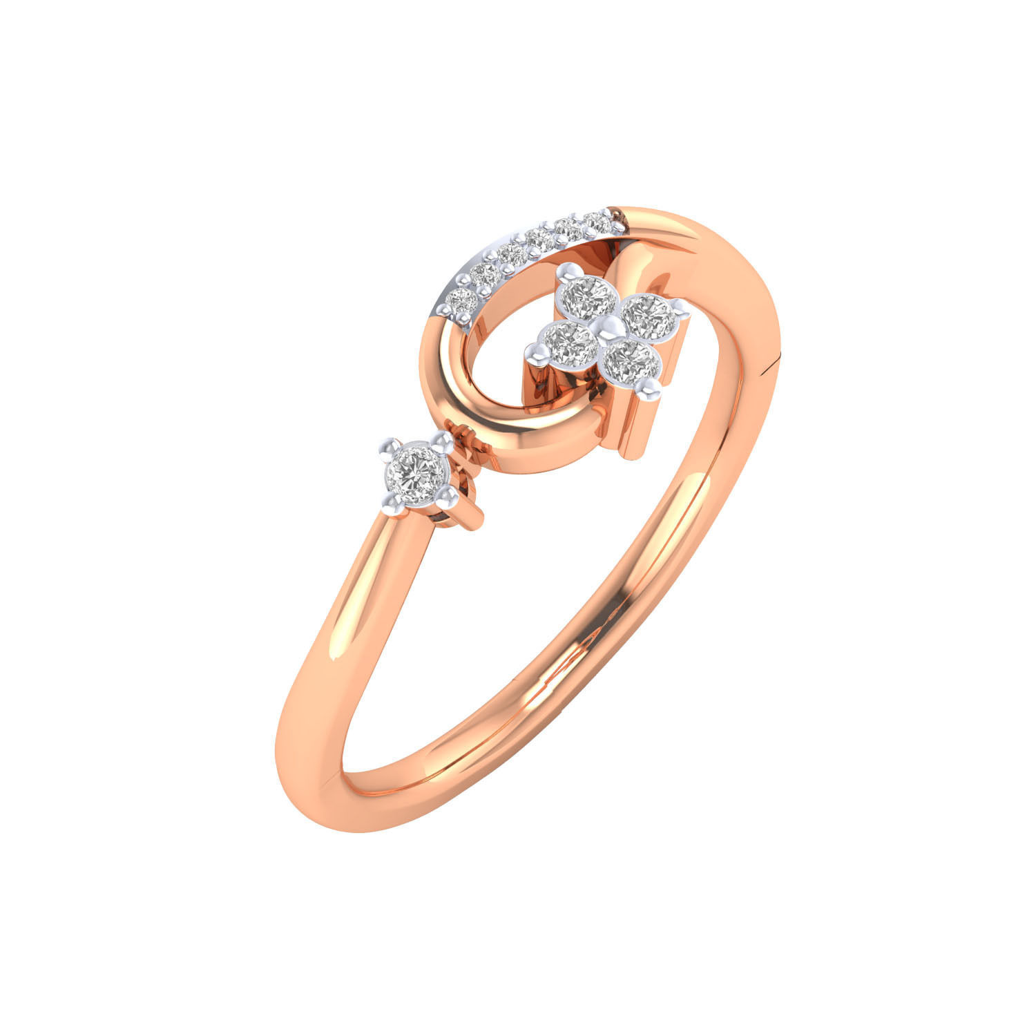 Women Wedding Engagement Ring STL OBJ FBX Renders Details 3D print model_1