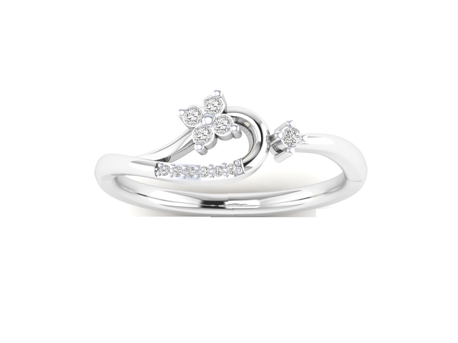 Women Wedding Engagement Ring STL OBJ FBX Renders Details 3D print model_17