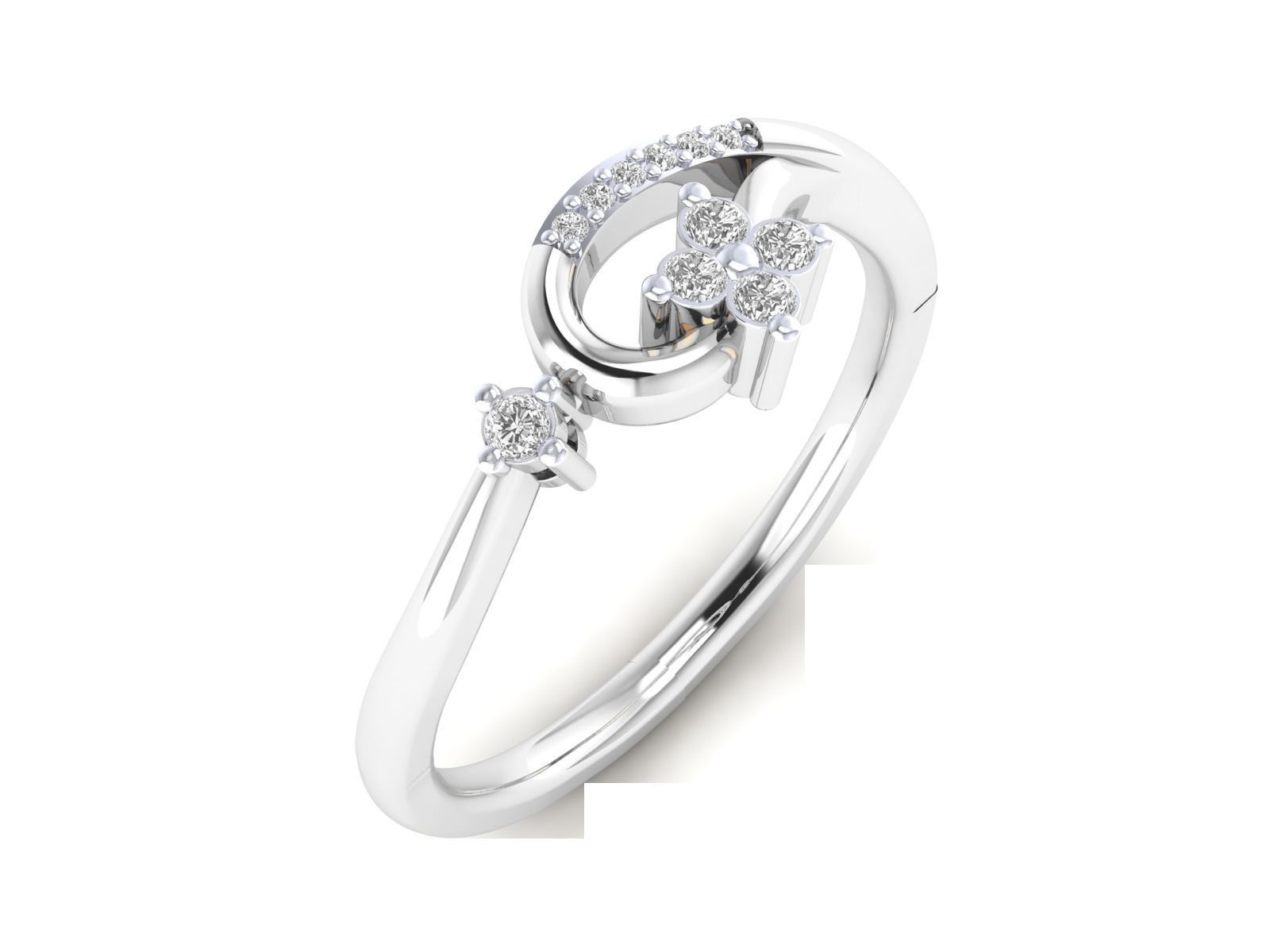 Women Wedding Engagement Ring STL OBJ FBX Renders Details 3D print model_6