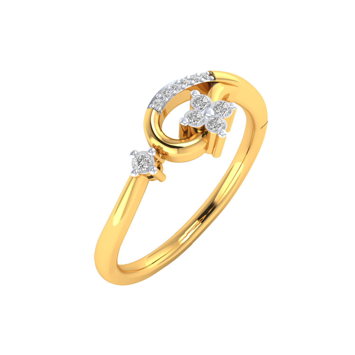 Women Wedding Engagement Ring STL OBJ FBX Renders Details 3D print model_3