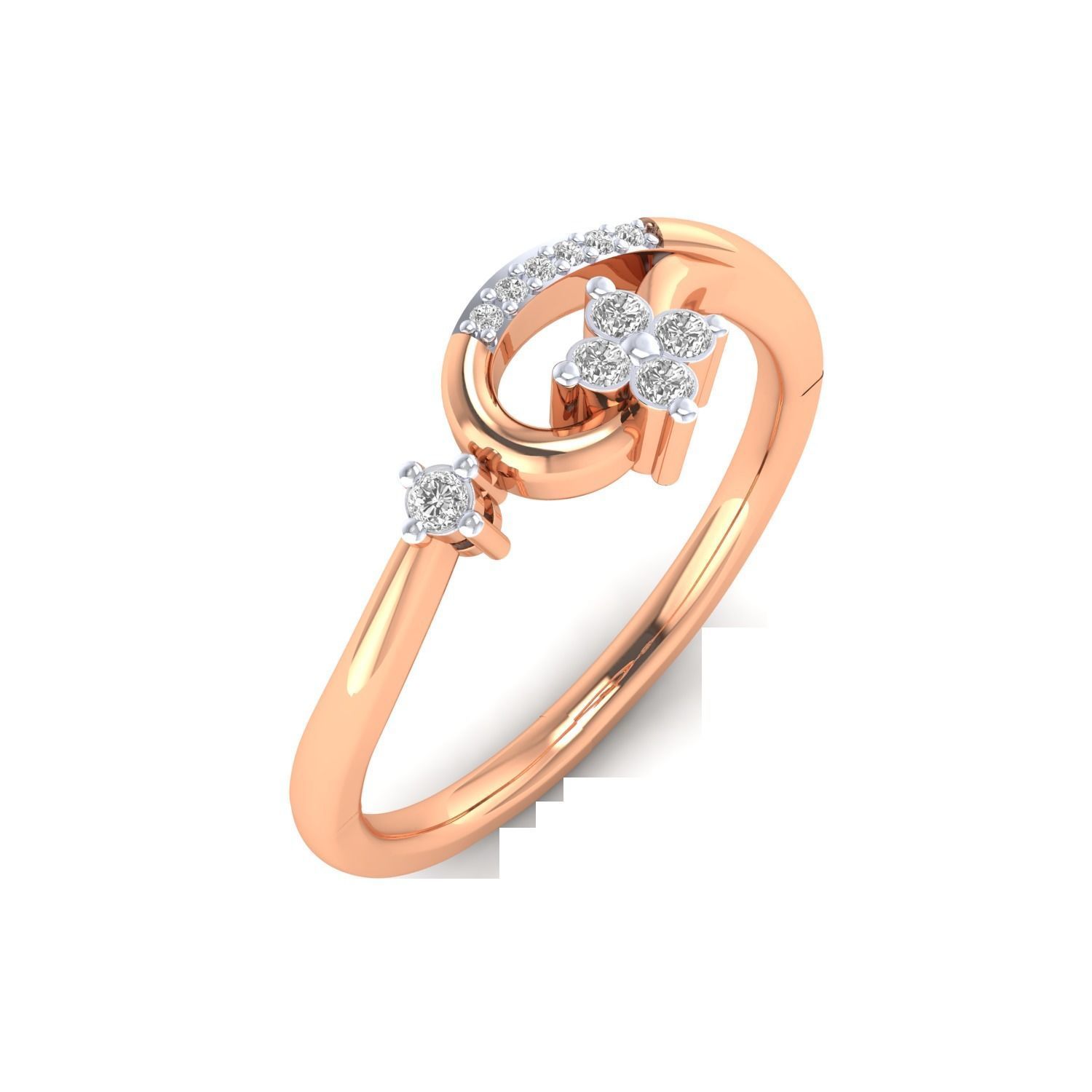 Women Wedding Engagement Ring STL OBJ FBX Renders Details 3D print model_2