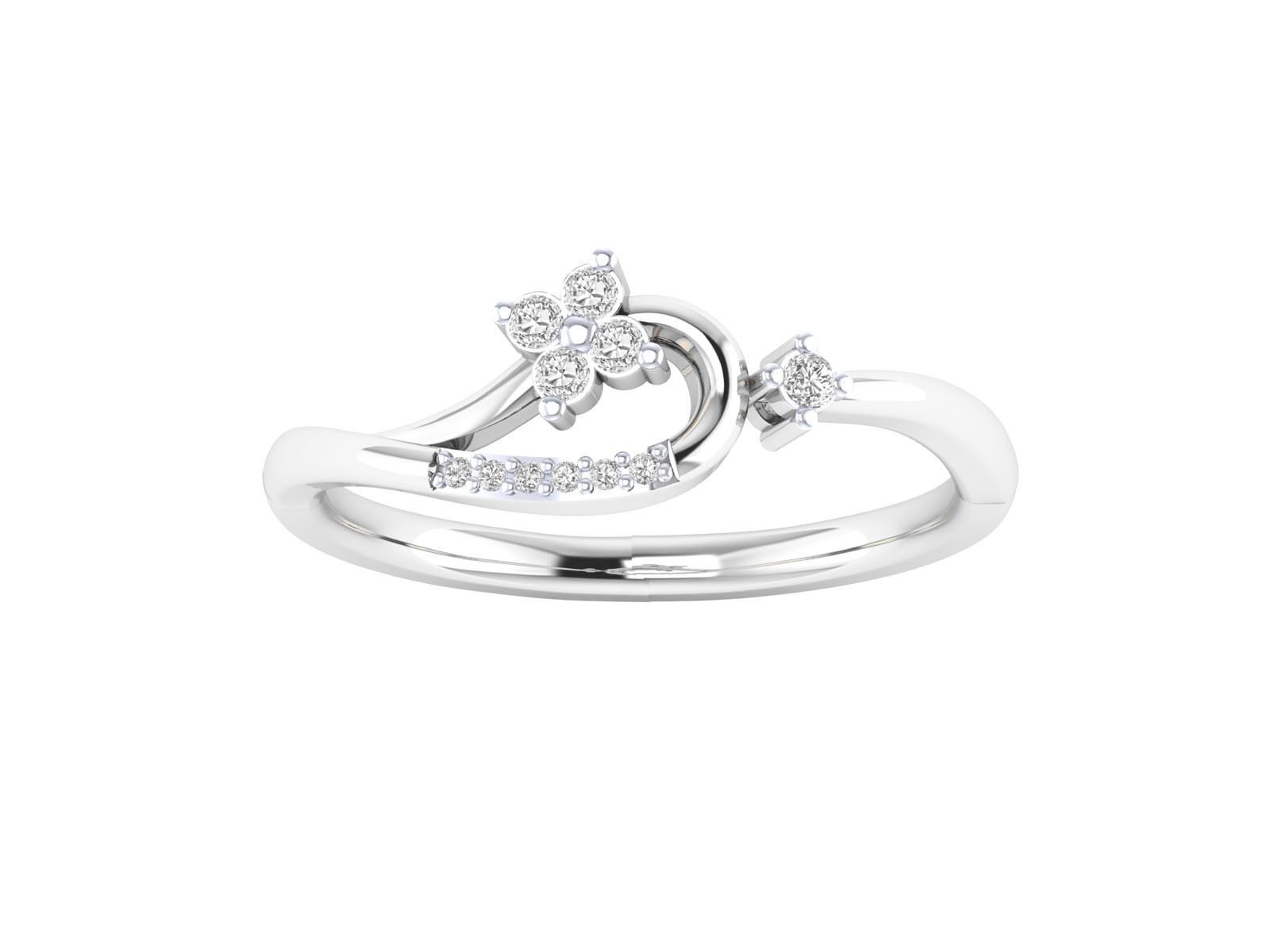 Women Wedding Engagement Ring STL OBJ FBX Renders Details 3D print model_16