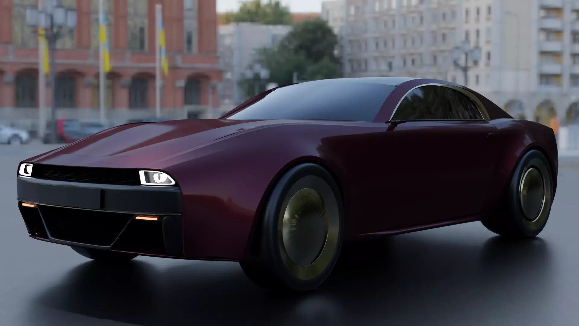 Blender Sports Car - 2-Door Coupe 3D model_0