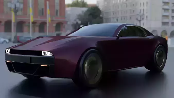 Blender Sports Car - 2-Door Coupe 3D model