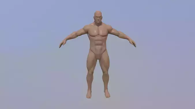 Male A-posed Charater Low-poly 3D model