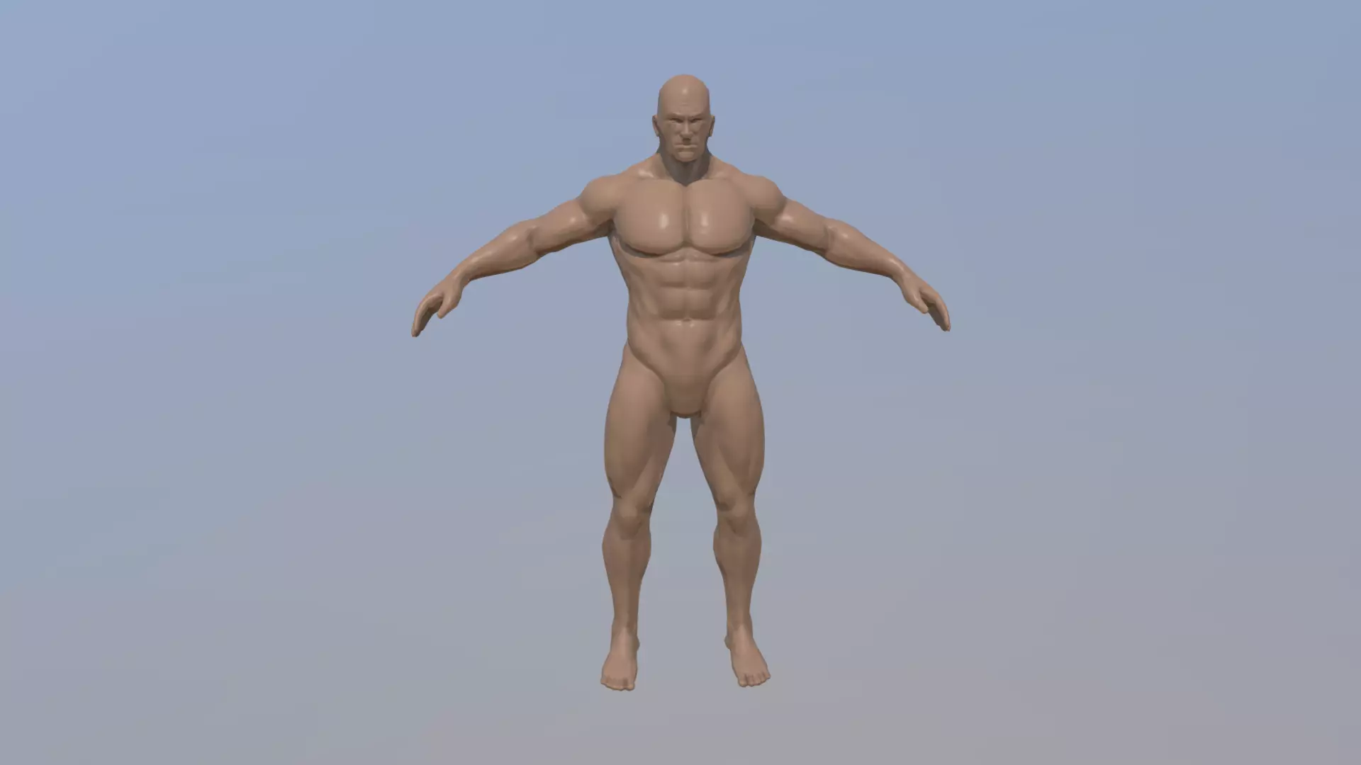 Male A-posed Charater Low-poly 3D model_0