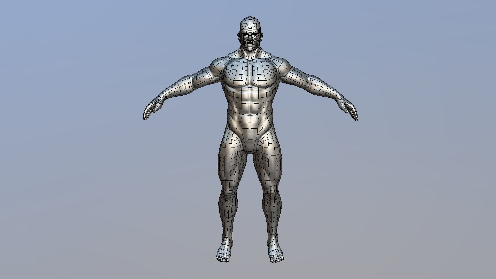 Male A-posed Charater Low-poly 3D model_4