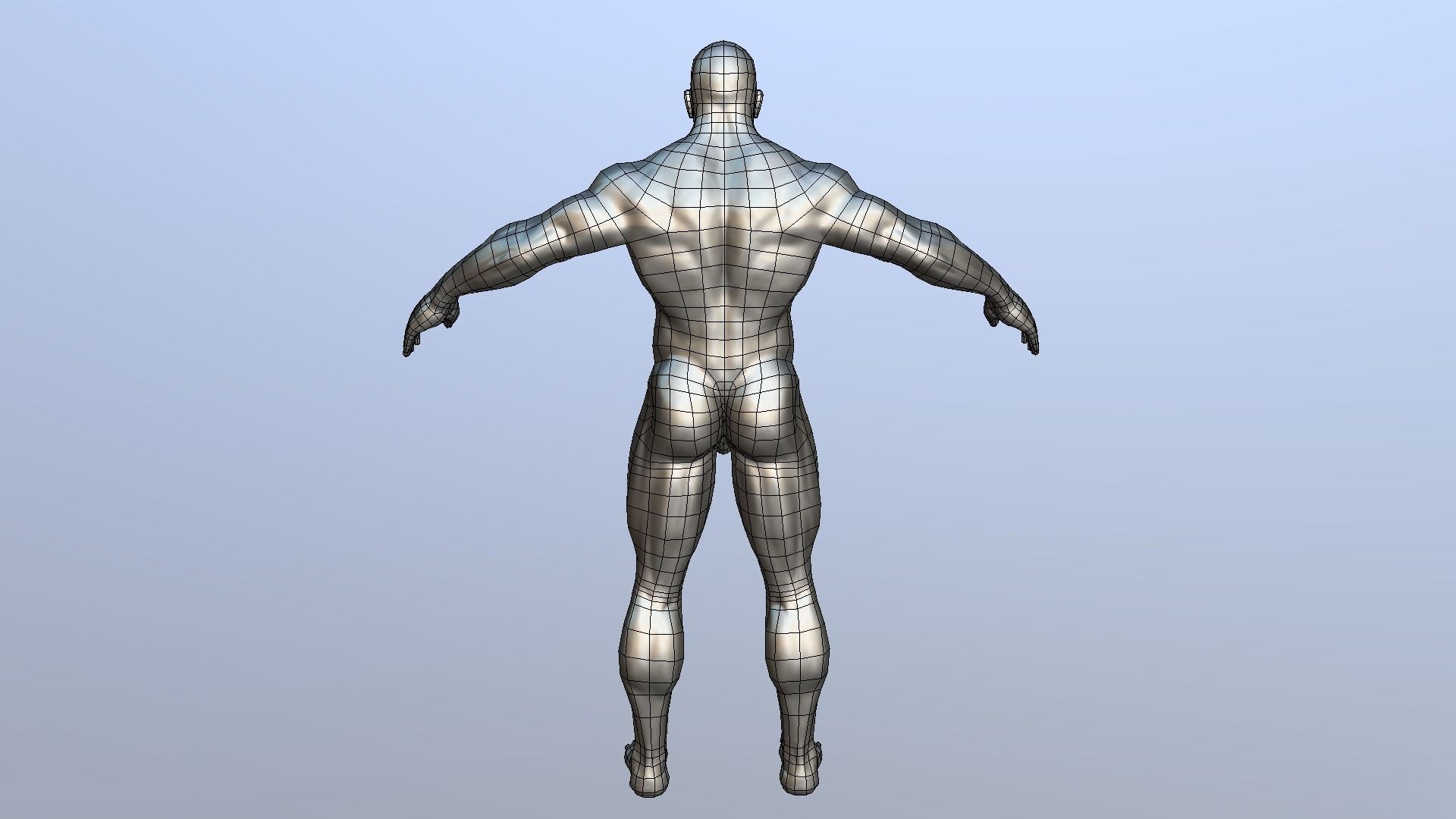 Male A-posed Charater Low-poly 3D model_7