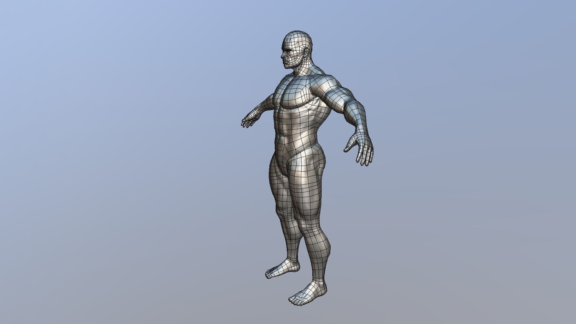 Male A-posed Charater Low-poly 3D model_6