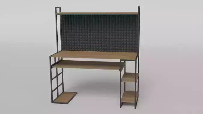 Custom table for PC loft Low-poly 3D model