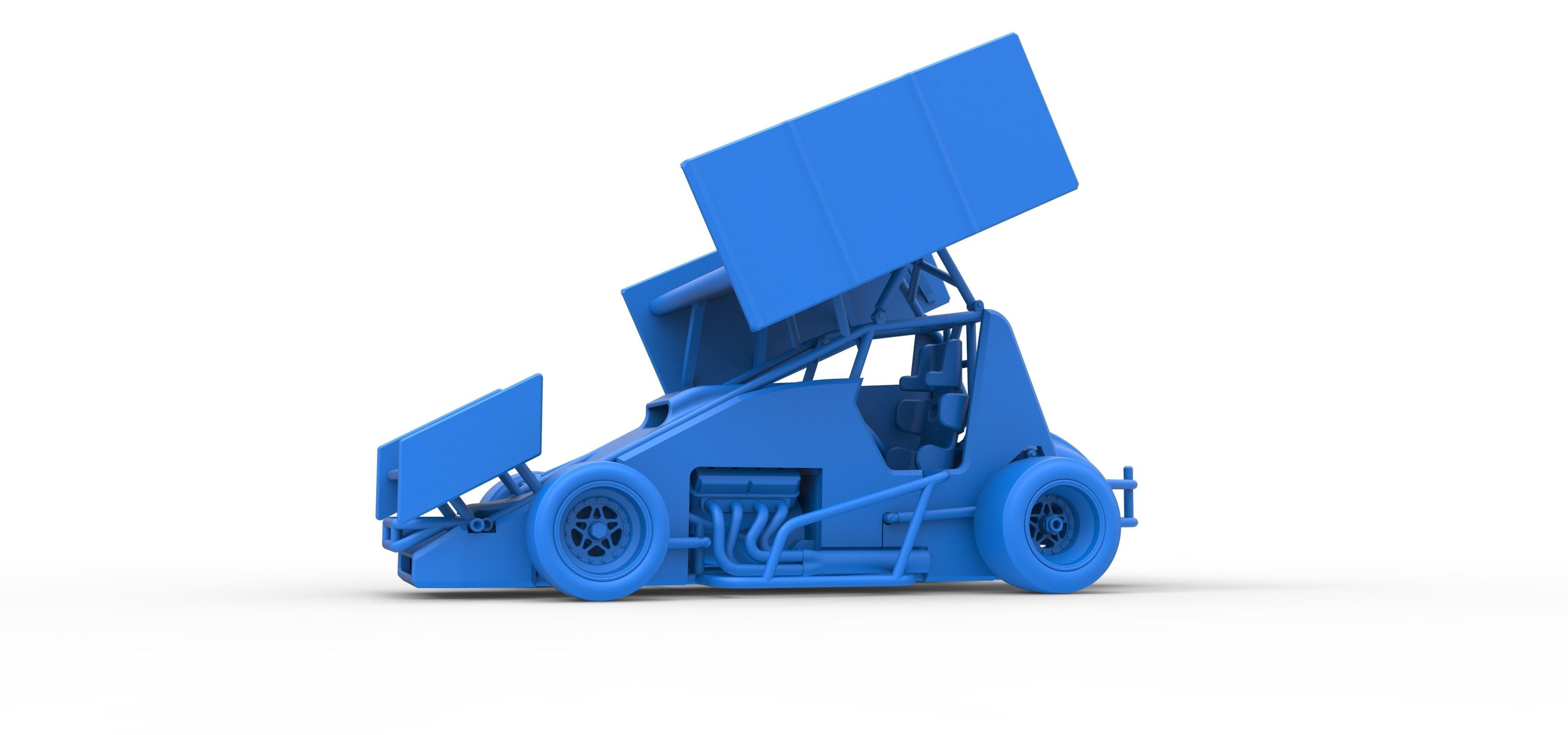 Pavement Winged Sprint car Scale 1 to 25 3D print model_24
