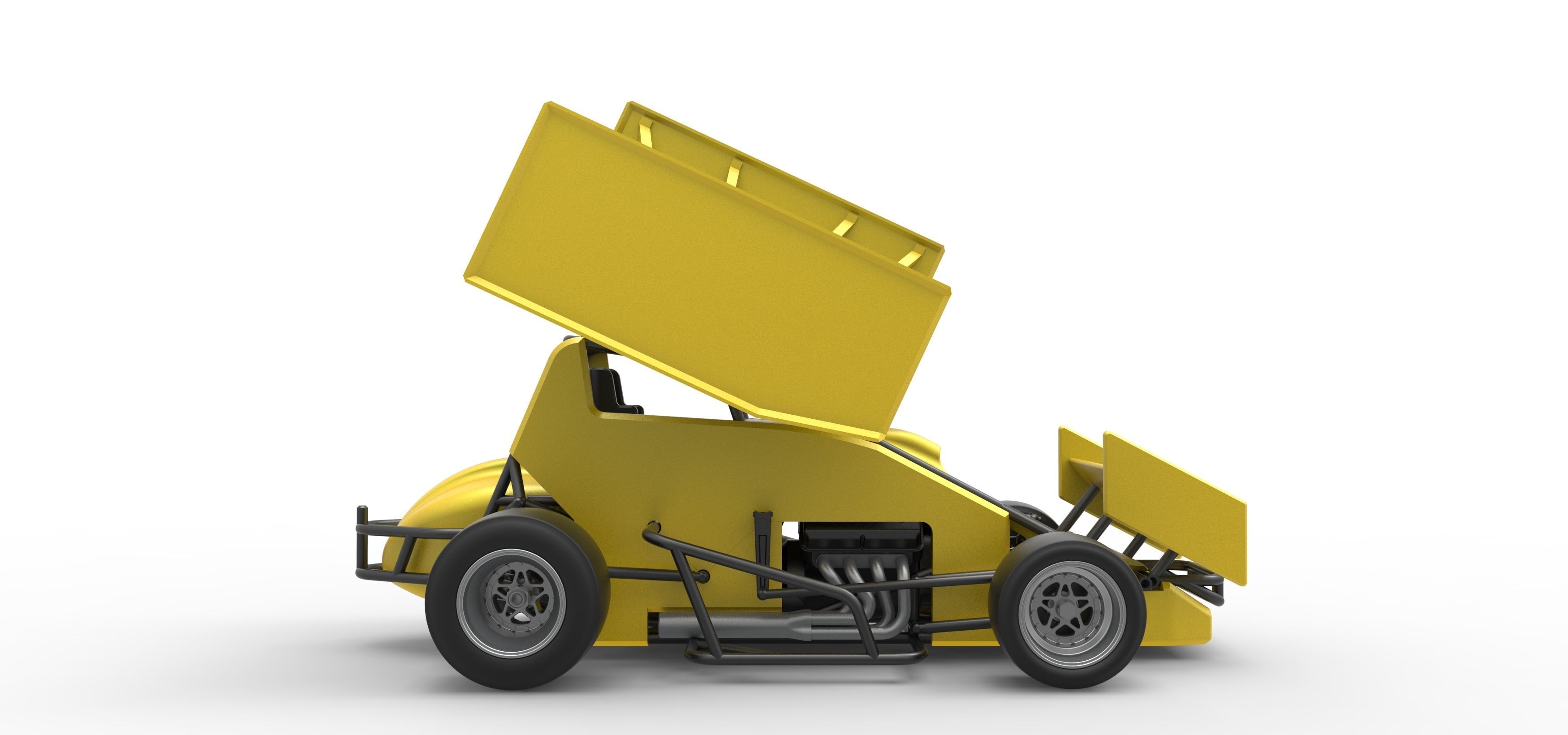 Pavement Winged Sprint car Scale 1 to 25 3D print model_18