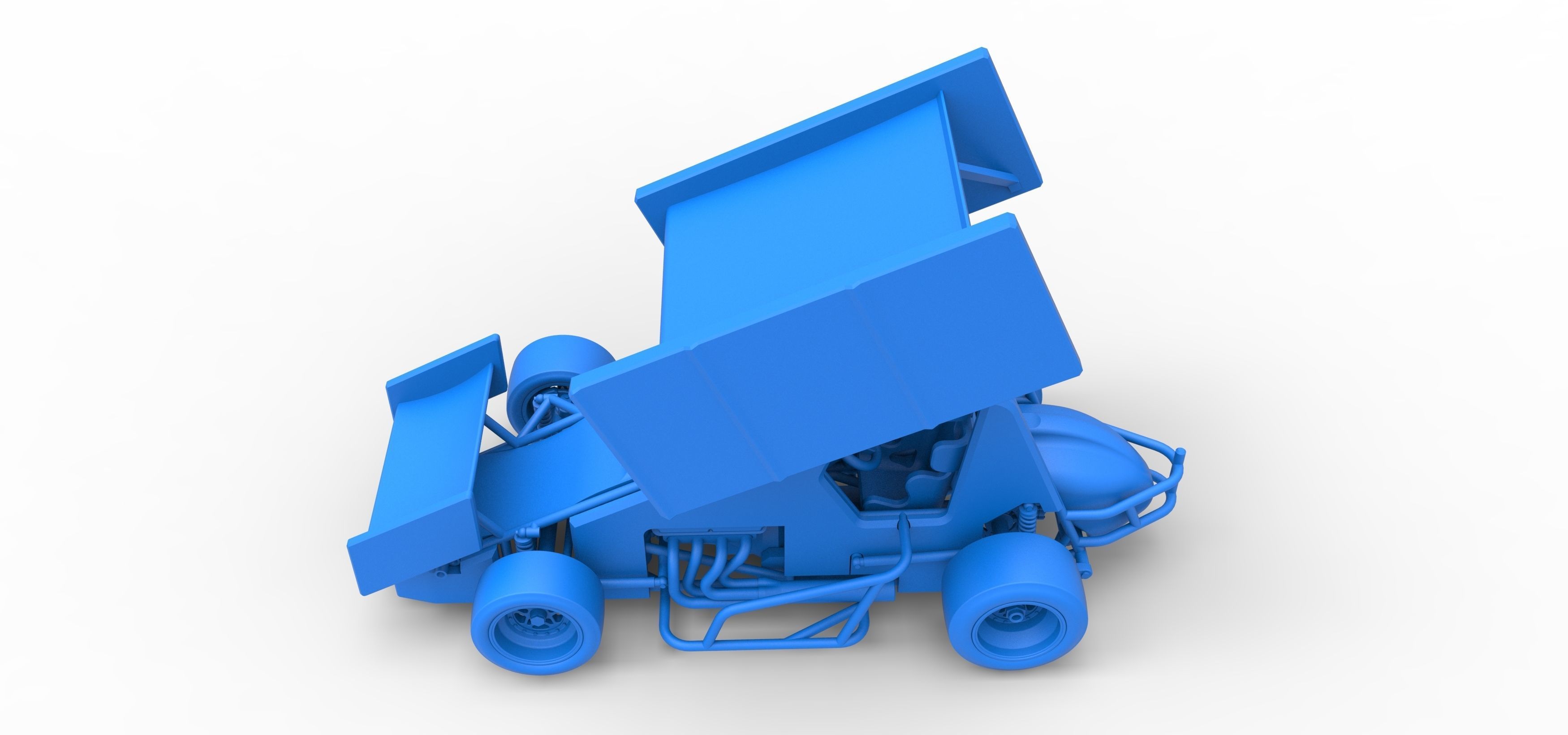 Pavement Winged Sprint car Scale 1 to 25 3D print model_31