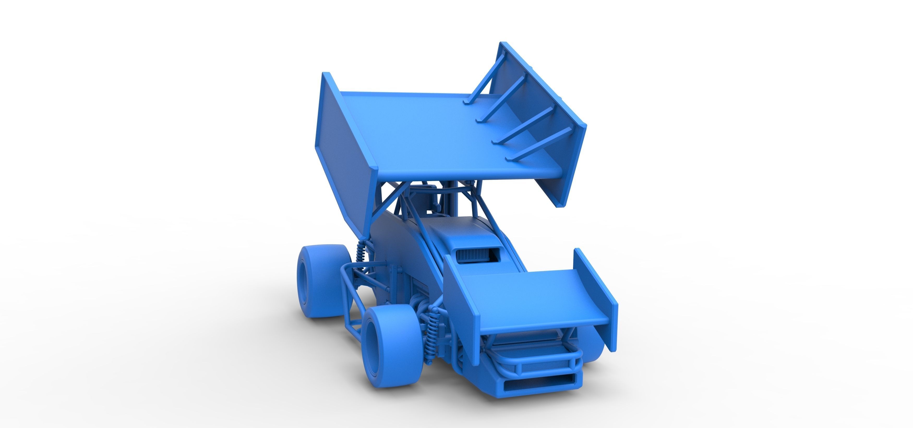 Pavement Winged Sprint car Scale 1 to 25 3D print model_41