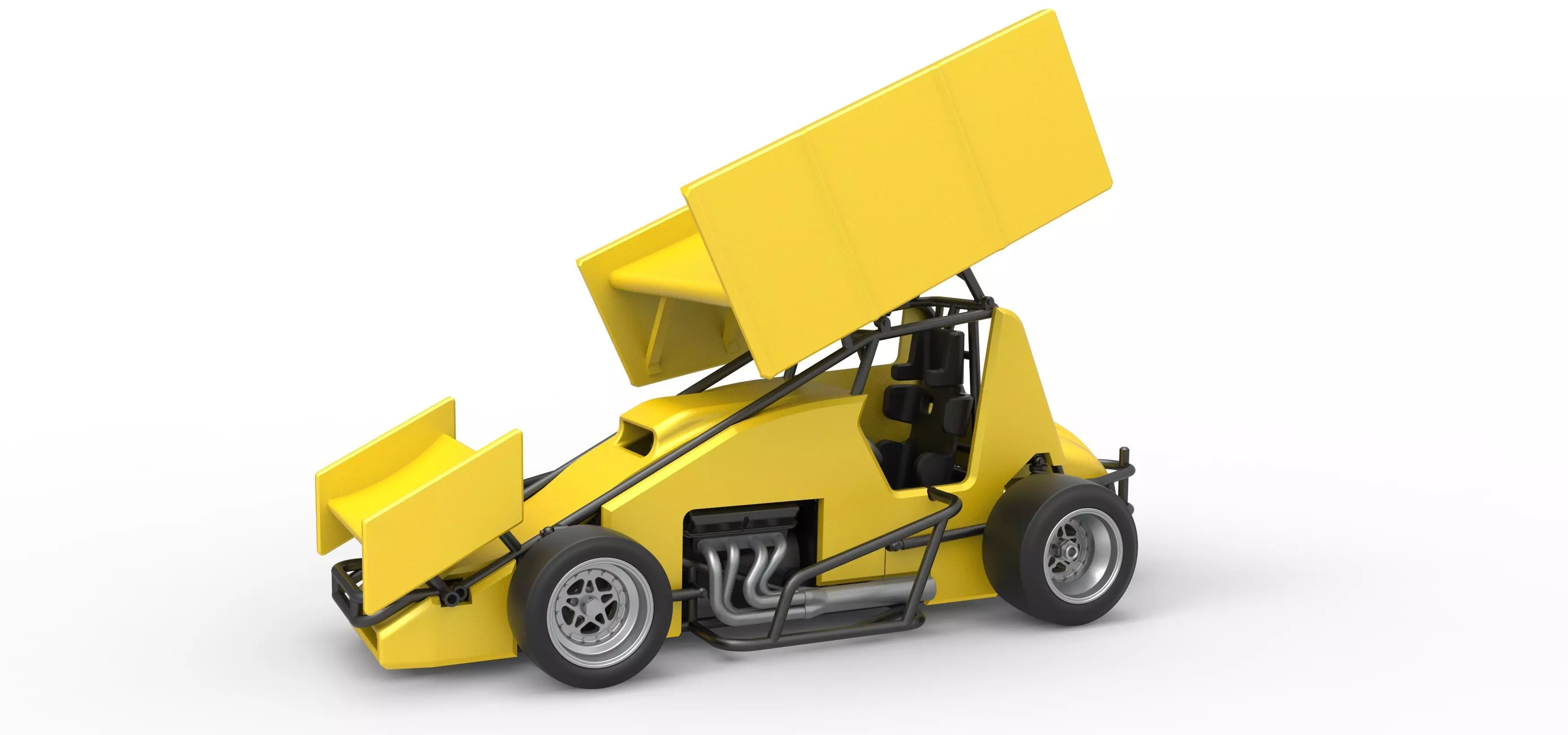 Pavement Winged Sprint car Scale 1 to 25 3D print model_0
