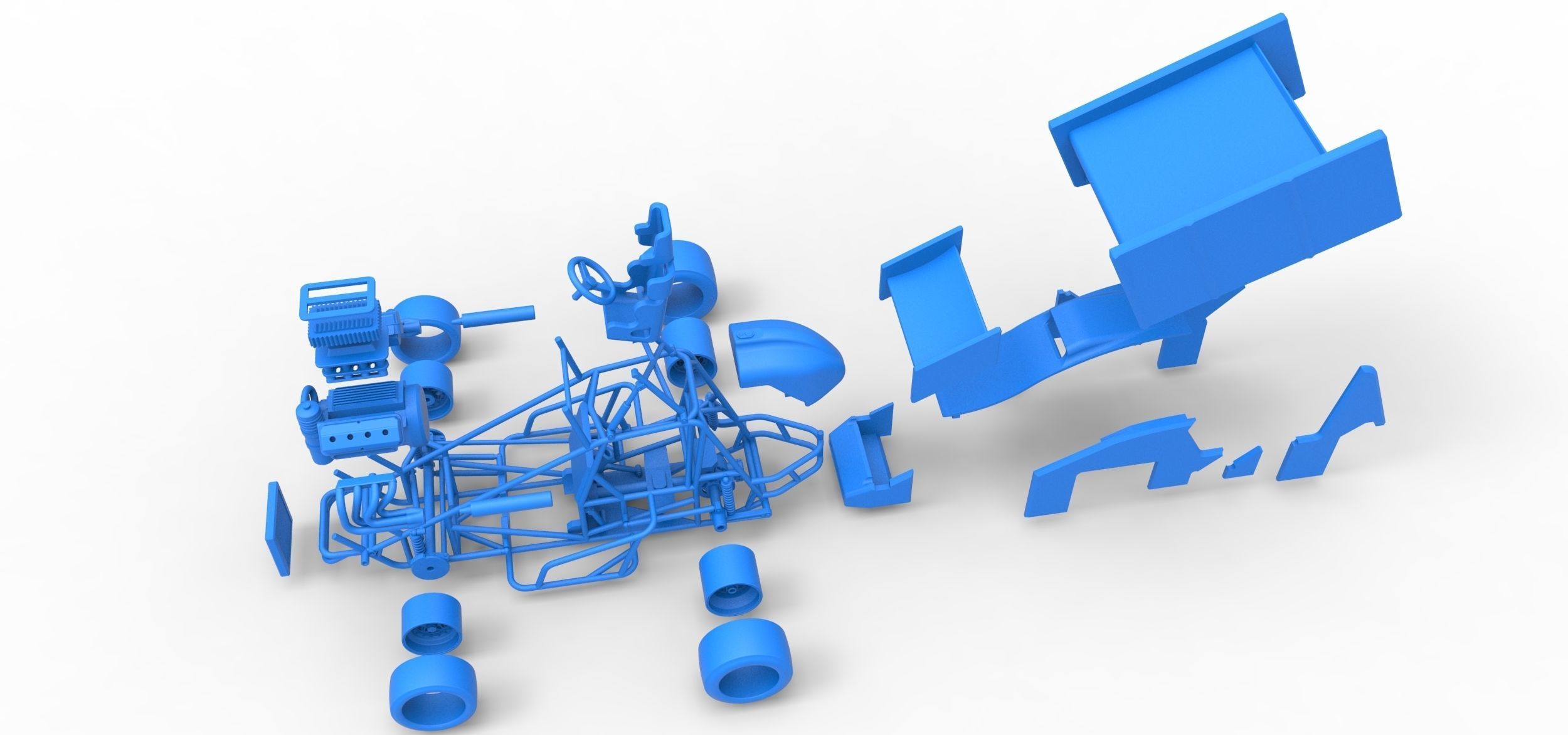 Pavement Winged Sprint car Scale 1 to 25 3D print model_43