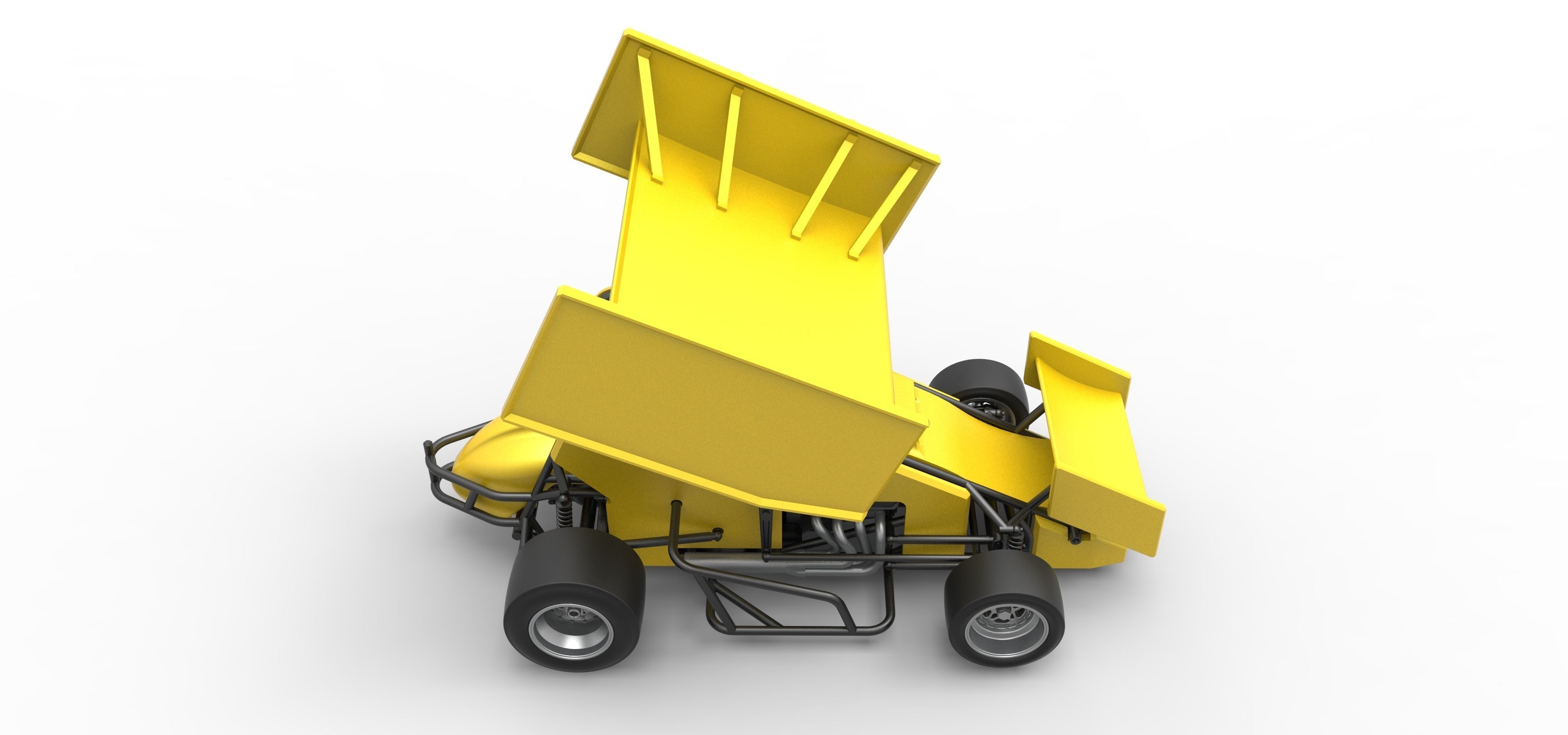 Pavement Winged Sprint car Scale 1 to 25 3D print model_19