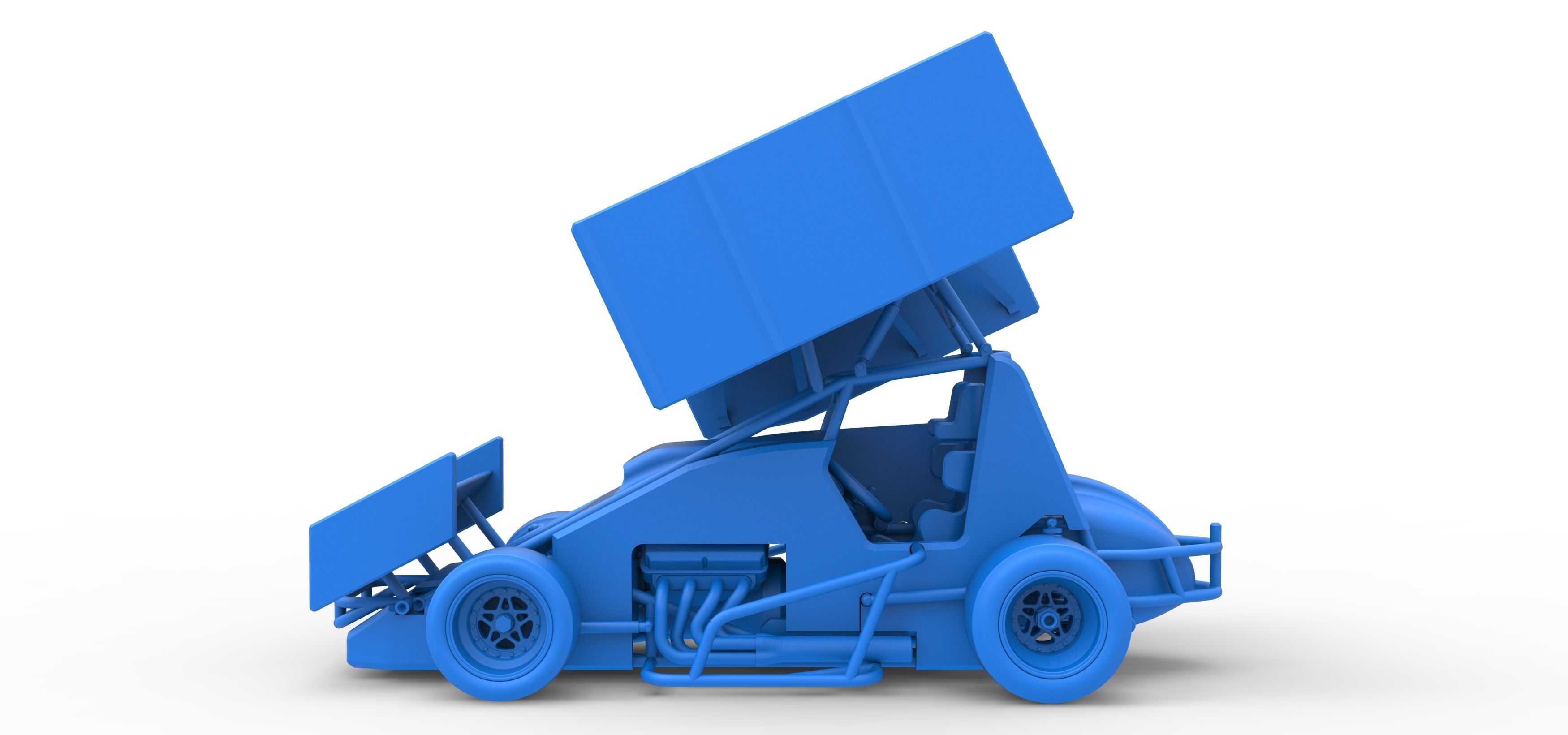 Pavement Winged Sprint car Scale 1 to 25 3D print model_30