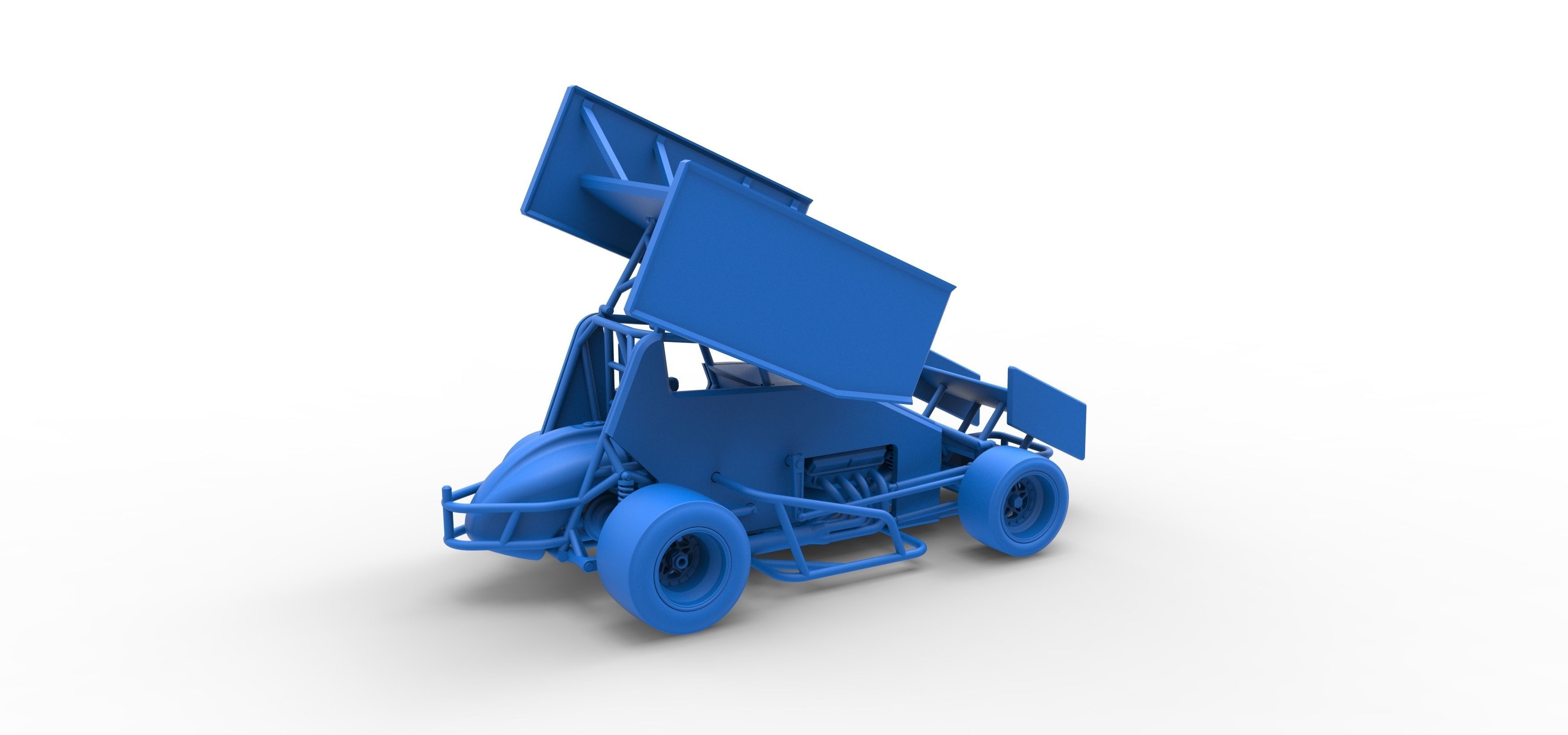 Pavement Winged Sprint car Scale 1 to 25 3D print model_37