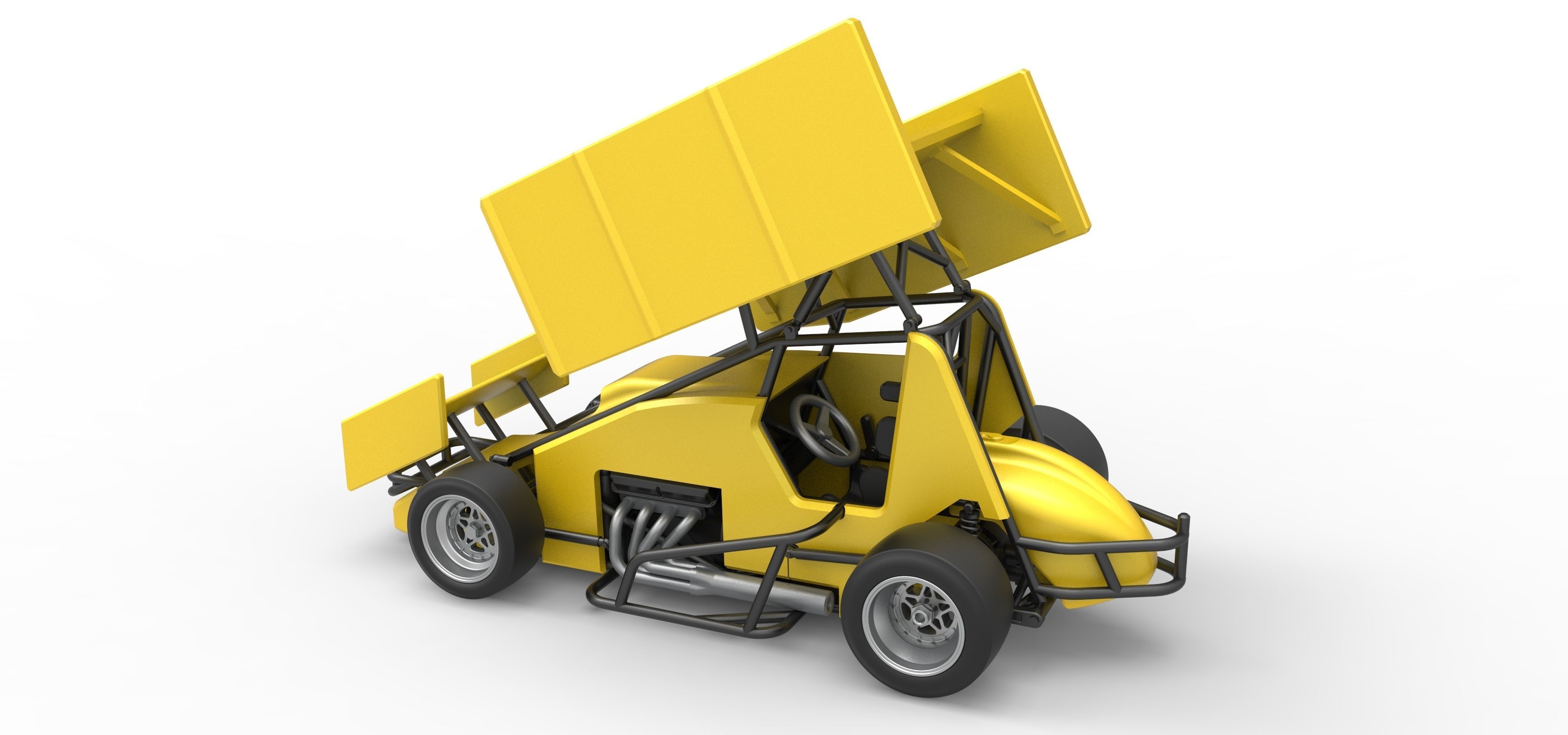 Pavement Winged Sprint car Scale 1 to 25 3D print model_12