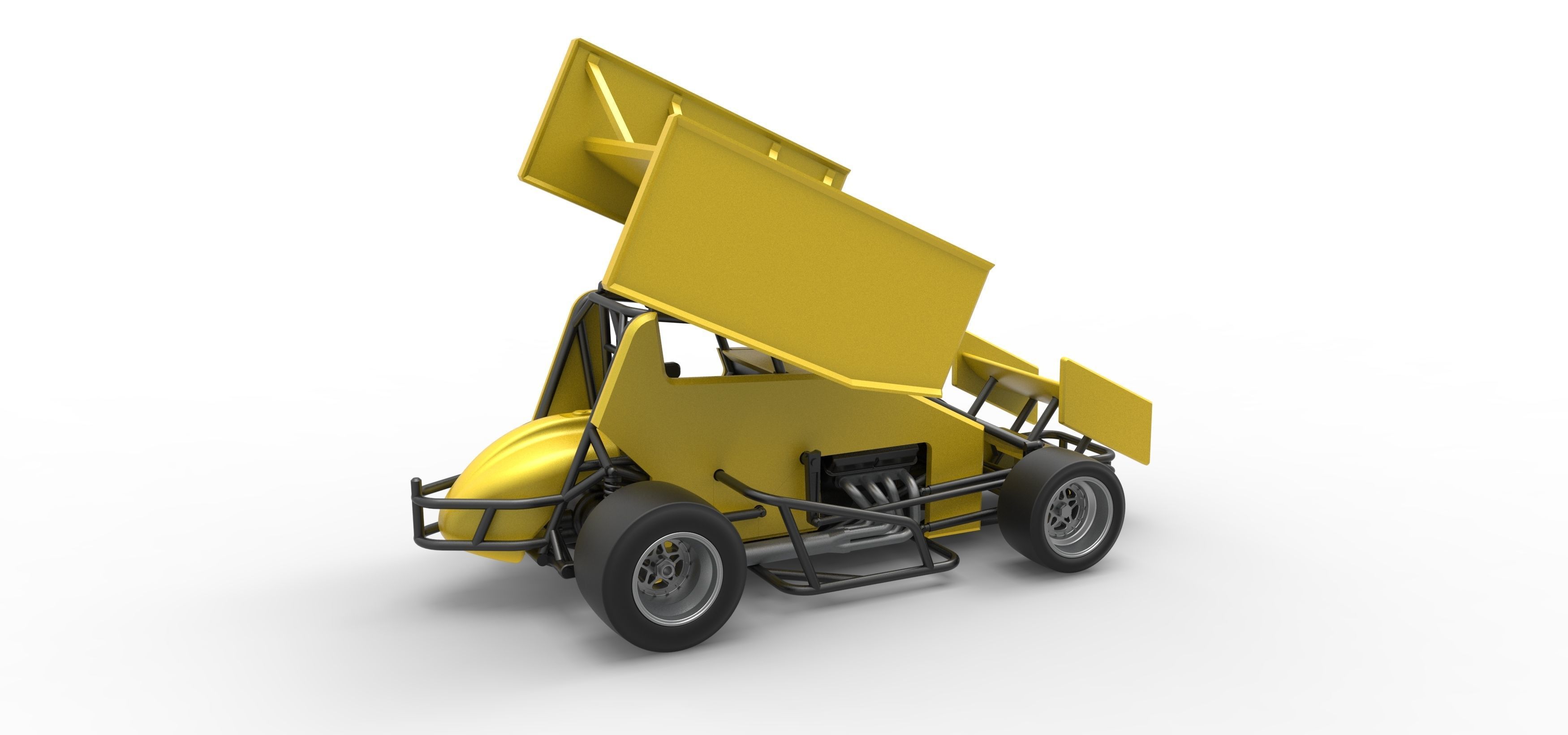 Pavement Winged Sprint car Scale 1 to 25 3D print model_16