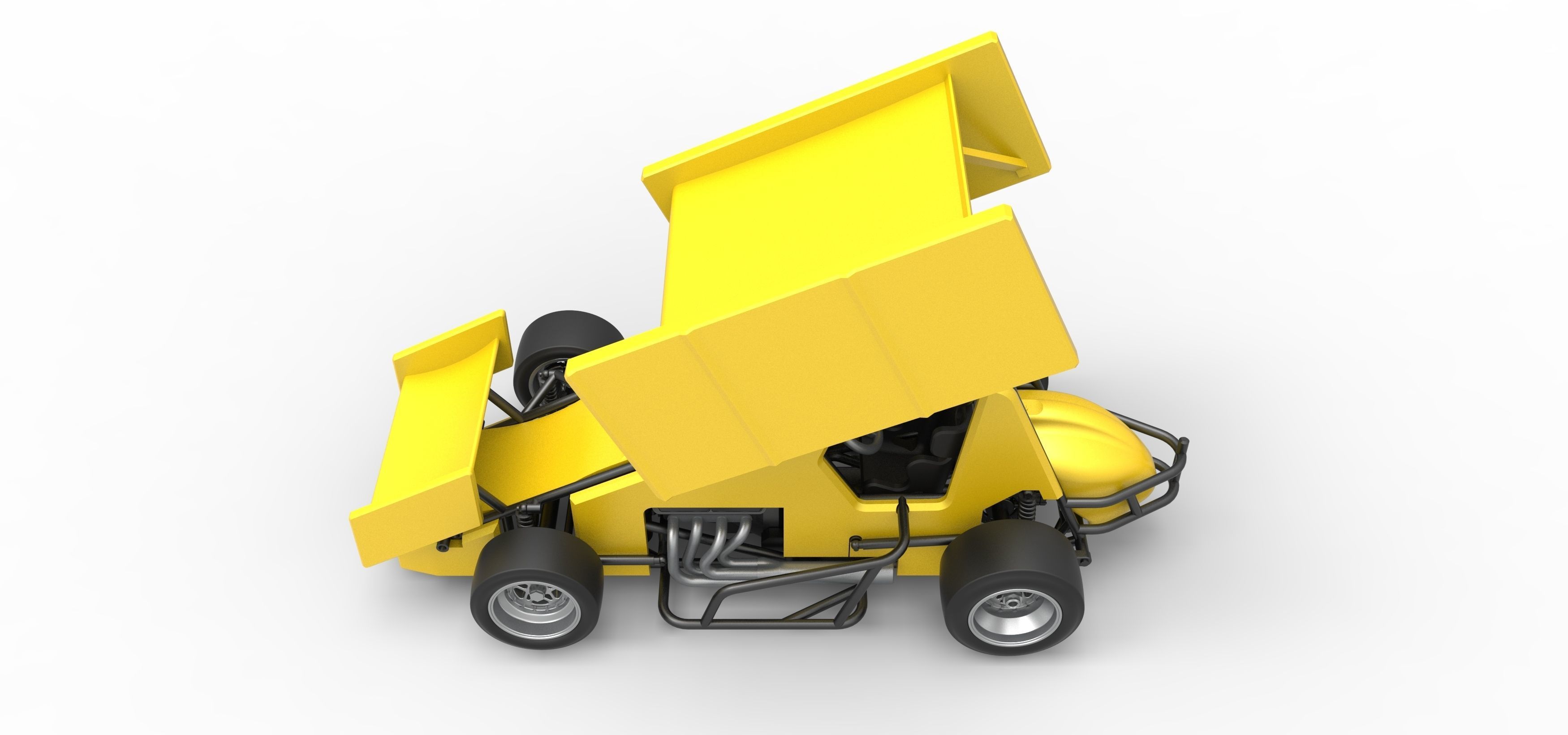 Pavement Winged Sprint car Scale 1 to 25 3D print model_10