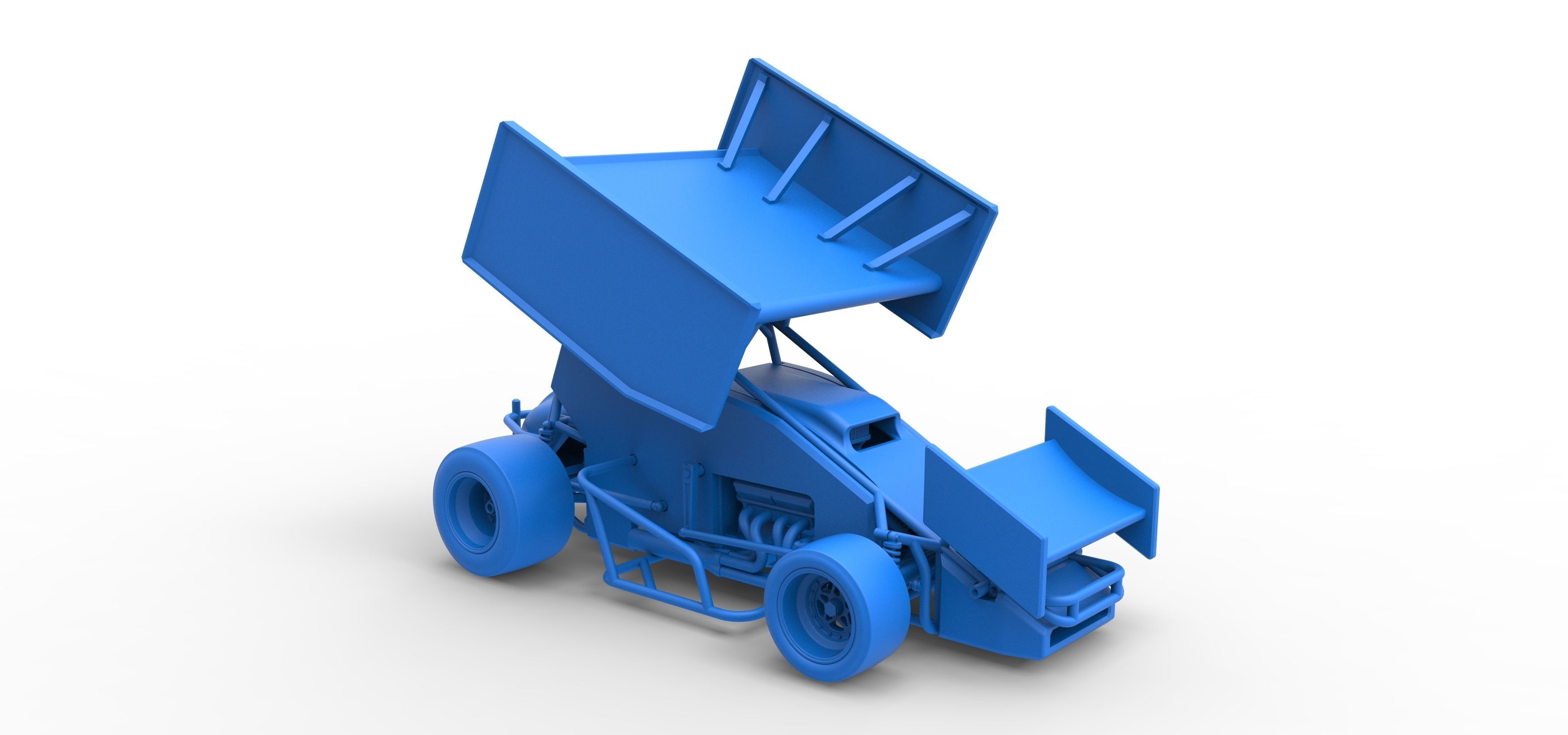 Pavement Winged Sprint car Scale 1 to 25 3D print model_40
