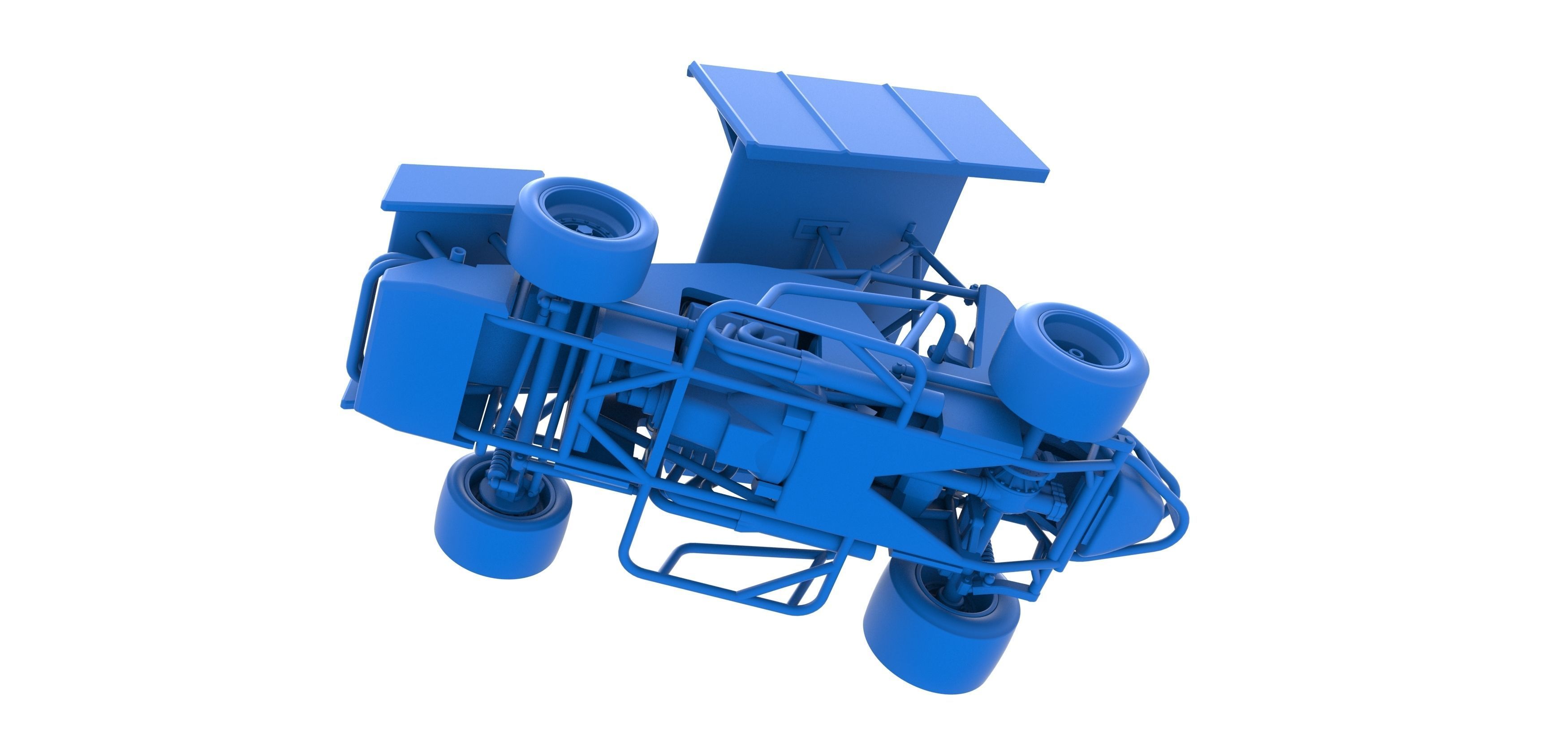 Pavement Winged Sprint car Scale 1 to 25 3D print model_25