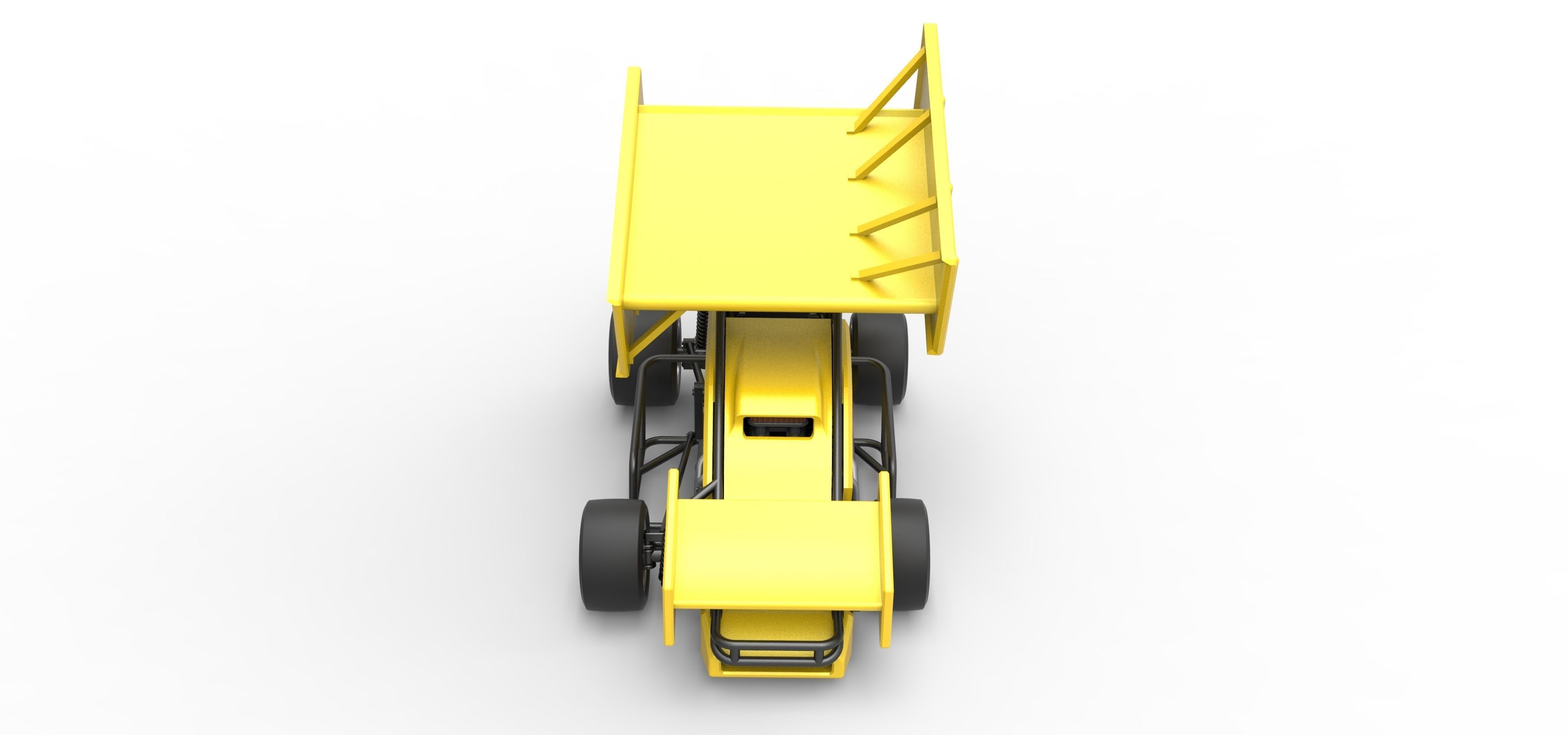 Pavement Winged Sprint car Scale 1 to 25 3D print model_8