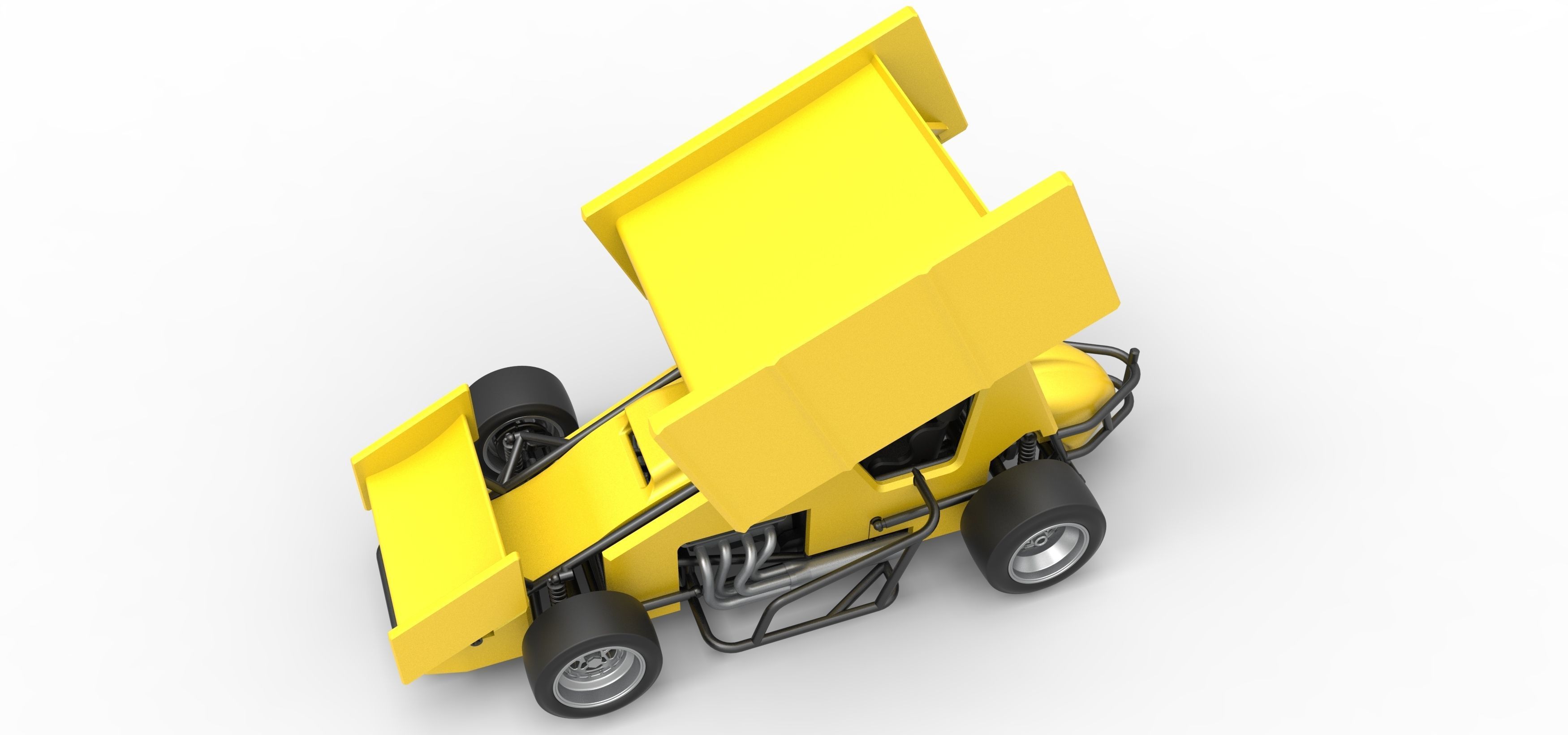 Pavement Winged Sprint car Scale 1 to 25 3D print model_2