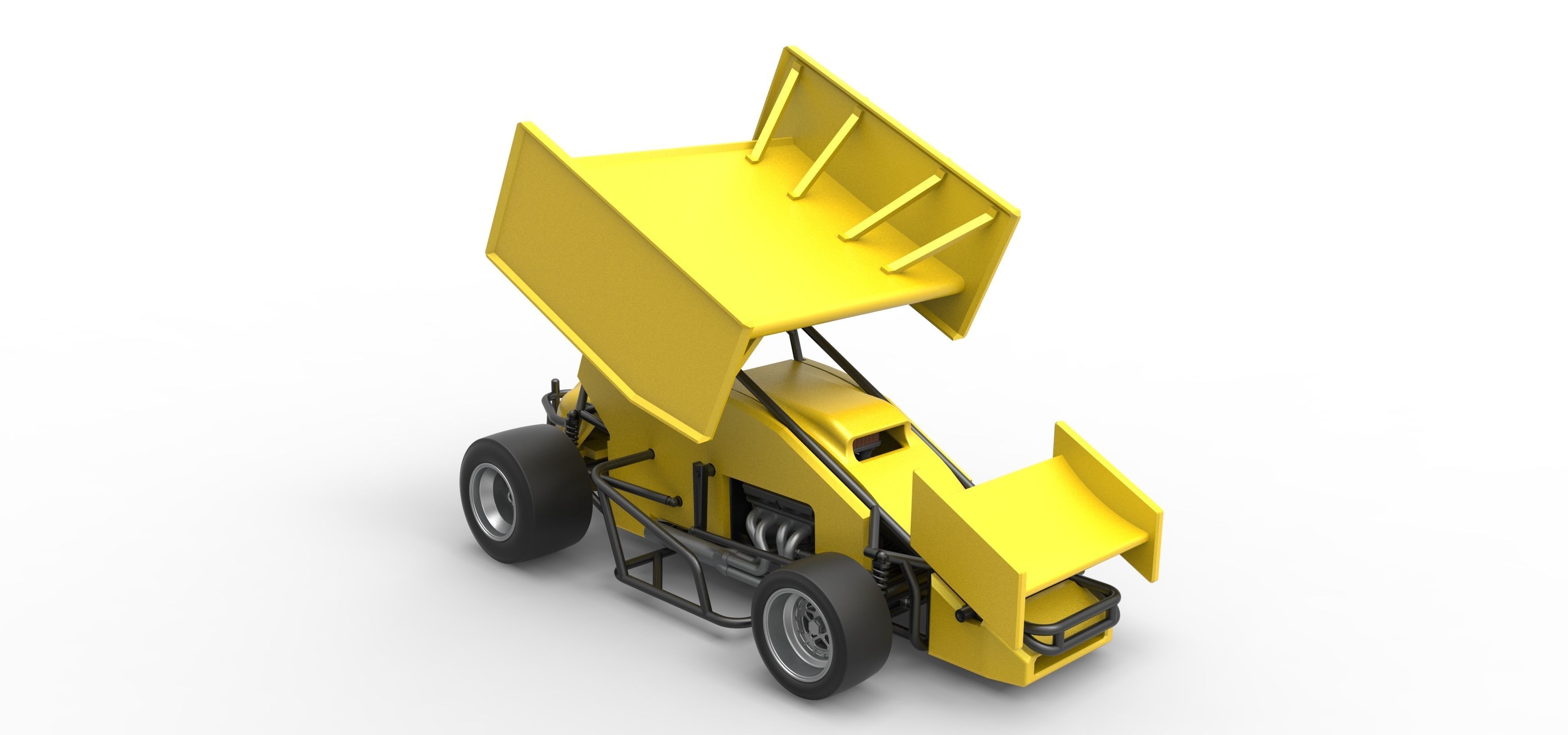 Pavement Winged Sprint car Scale 1 to 25 3D print model_20